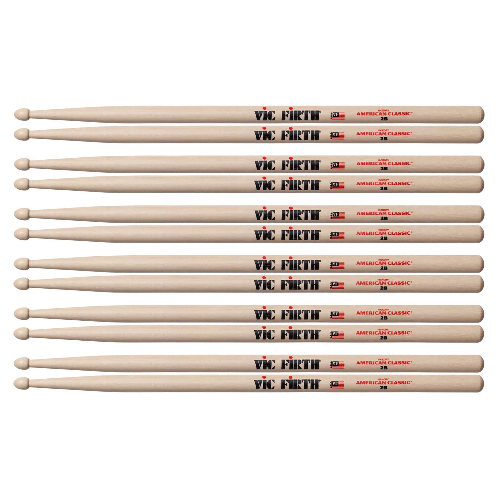 Vic Firth American Classic 2B Wood Tip Drum Sticks (6 Pair Bundle) Drums and Percussion / Parts and Accessories / Drum Sticks and Mallets