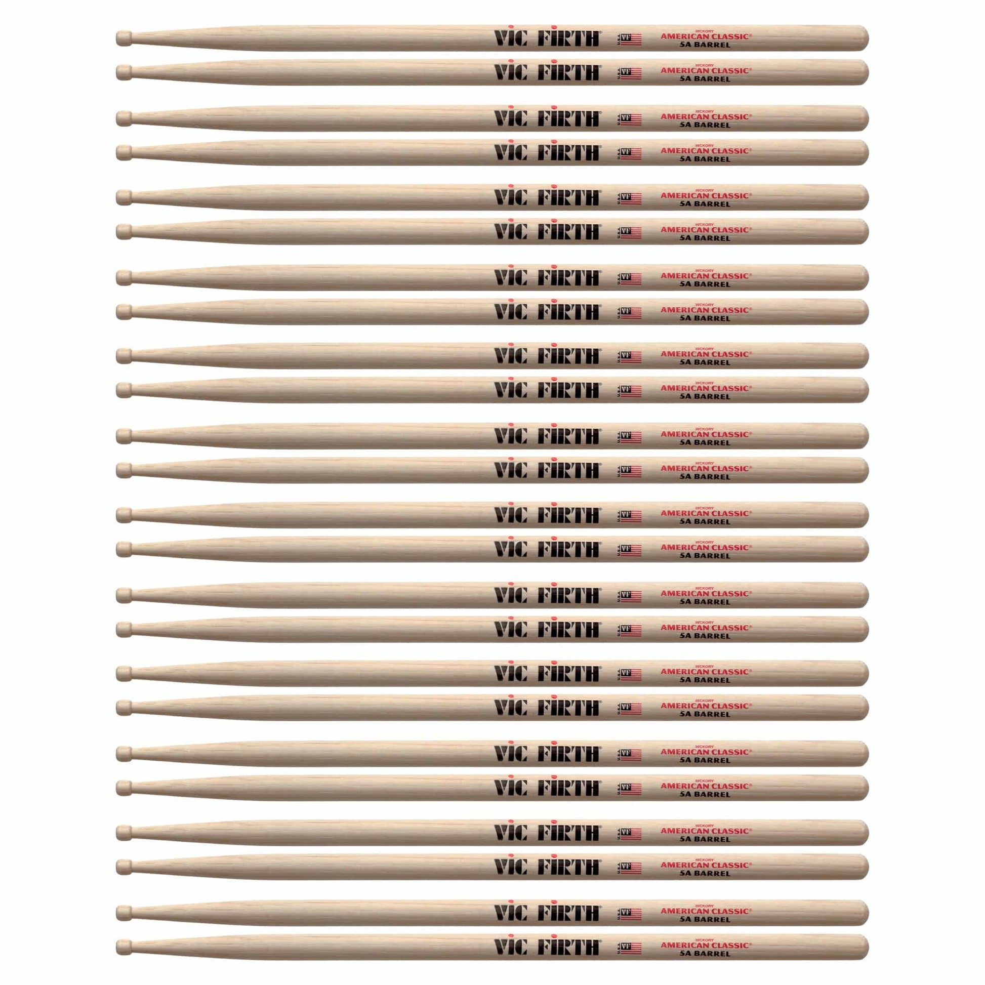Vic Firth American Classic 5A Barrel Drum Sticks (12 Pair Bundle) Drums and Percussion / Parts and Accessories / Drum Sticks and Mallets