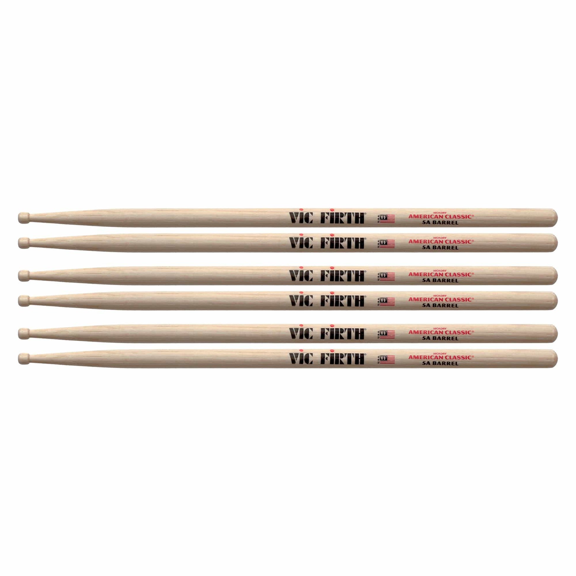 Vic Firth American Classic 5A Barrel Drum Sticks (3 Pair Bundle) Drums and Percussion / Parts and Accessories / Drum Sticks and Mallets