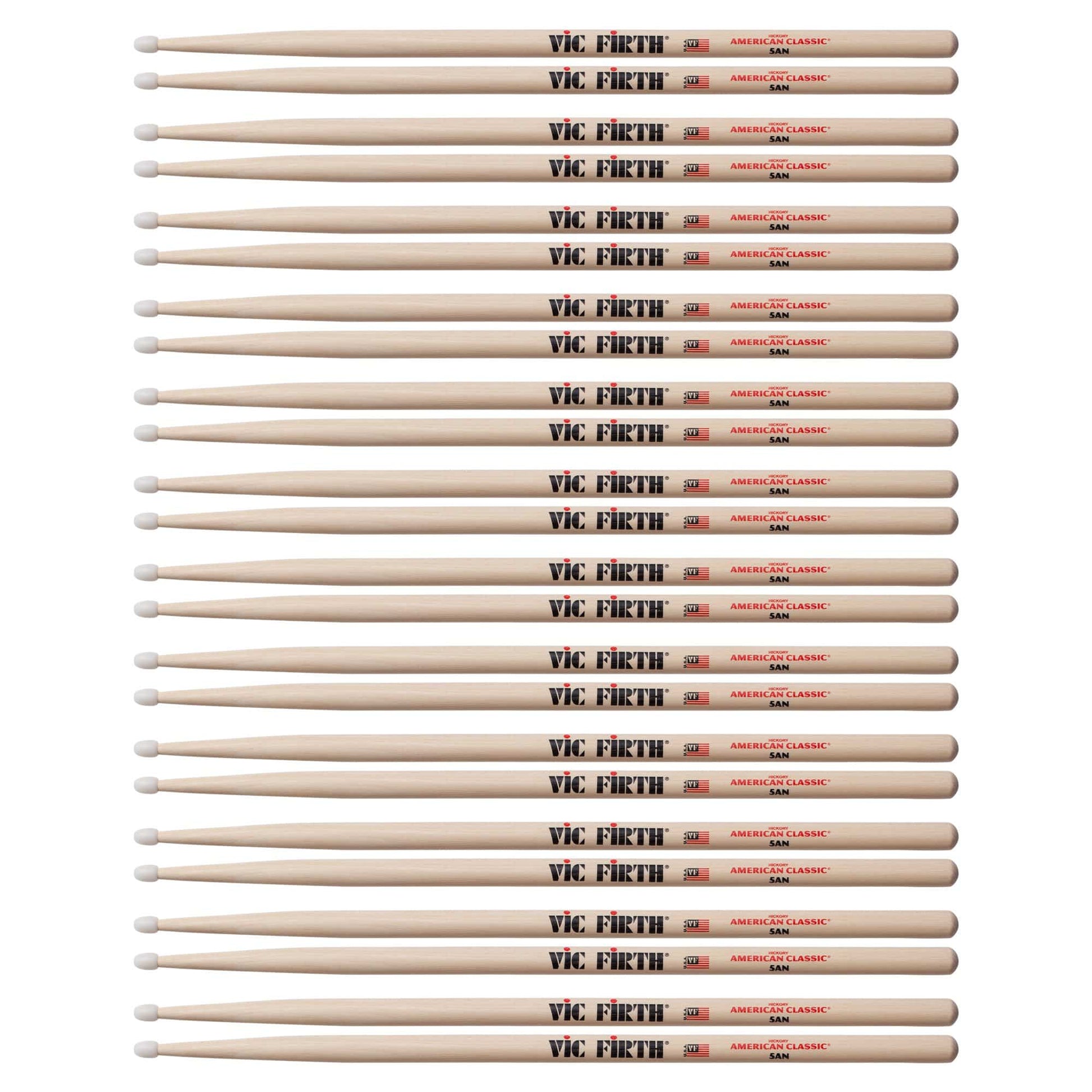Vic Firth American Classic 5A Nylon Tip Drum Sticks (12 Pair Bundle) Drums and Percussion / Parts and Accessories / Drum Sticks and Mallets