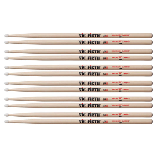 Vic Firth American Classic 5A Nylon Tip Drum Sticks (6 Pair Bundle) Drums and Percussion / Parts and Accessories / Drum Sticks and Mallets