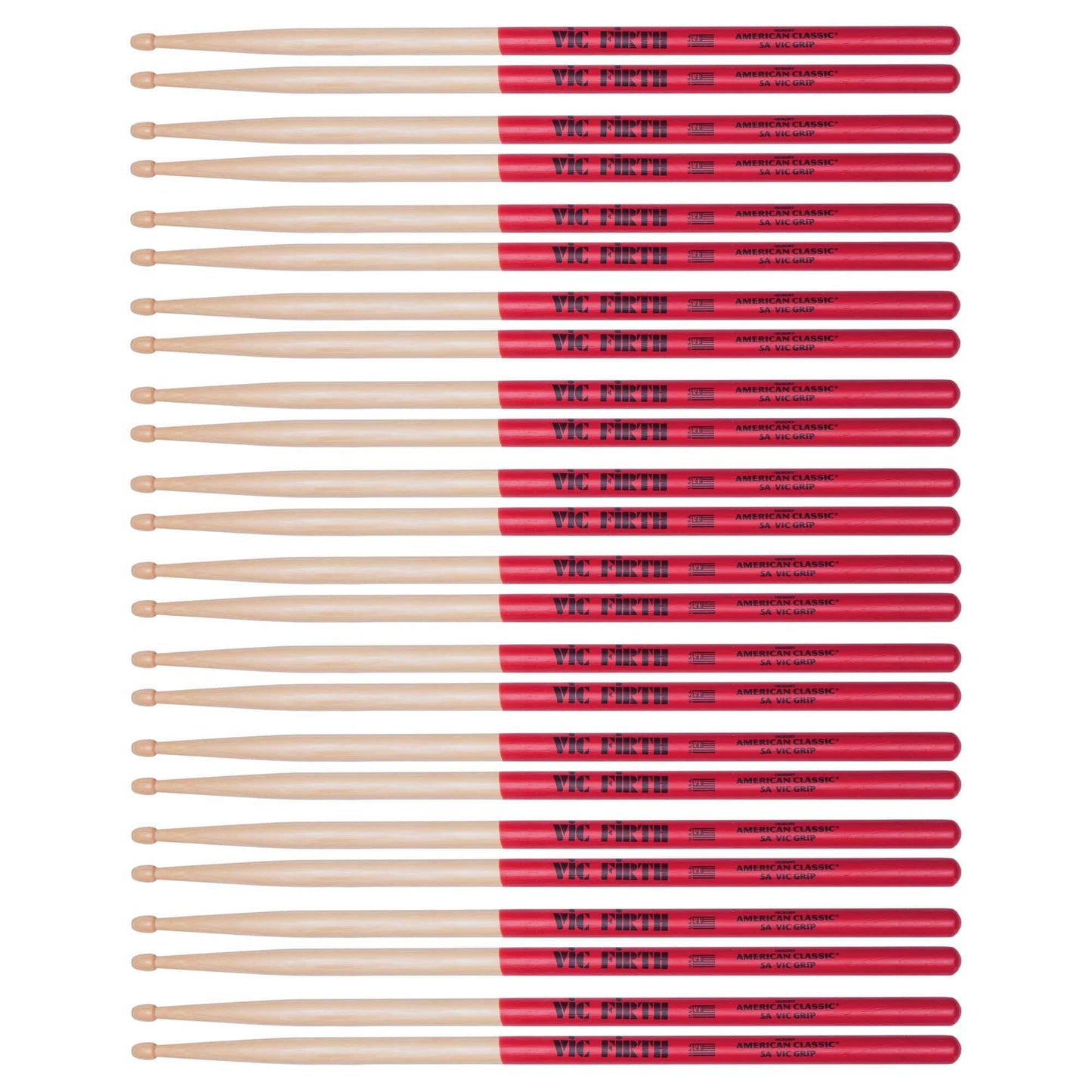 Vic Firth American Classic 5A Vic Grip Wood Tip Drum Sticks (12 Pair Bundle) Drums and Percussion / Parts and Accessories / Drum Sticks and Mallets