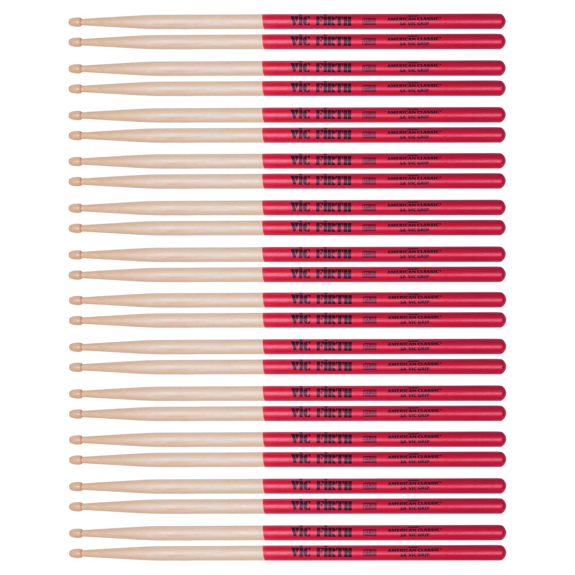 Vic Firth American Classic 5A Vic Grip Wood Tip Drum Sticks (12 Pair Bundle) Drums and Percussion / Parts and Accessories / Drum Sticks and Mallets