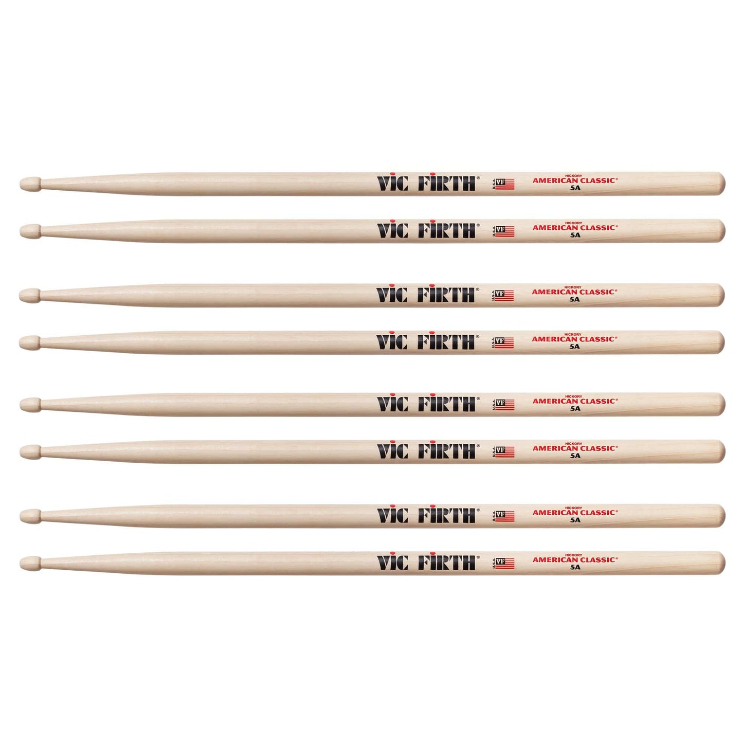 Vic Firth American Classic 5A Wood Tip Drum Sticks (3 Pair Bundle + 1 Free) Drums and Percussion / Parts and Accessories / Drum Sticks and Mallets