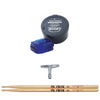 Vic Firth American Classic 5A Wood Tip Drum Sticks, Gibraltar Standard Drum Key, and RTOM Moongel Dampers Bundle Drums and Percussion / Parts and Accessories / Drum Sticks and Mallets