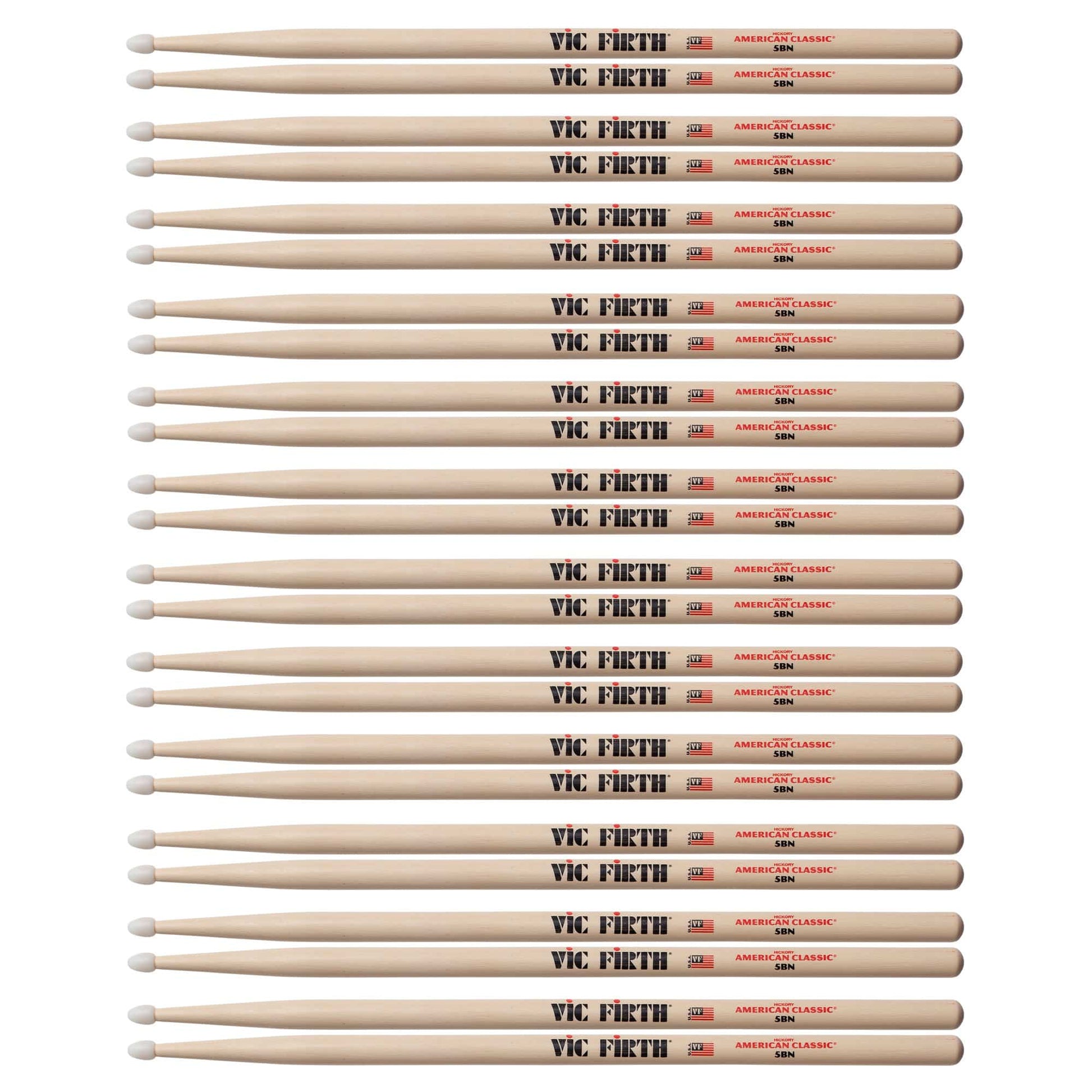Vic Firth American Classic 5B Nylon Tip Drum Sticks (12 Pair Bundle) Drums and Percussion / Parts and Accessories / Drum Sticks and Mallets