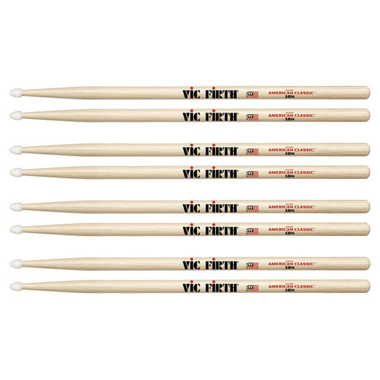 Vic Firth American Classic 5B Nylon Tip Drum Sticks (3 Pair Bundle + 1 Free) Drums and Percussion / Parts and Accessories / Drum Sticks and Mallets