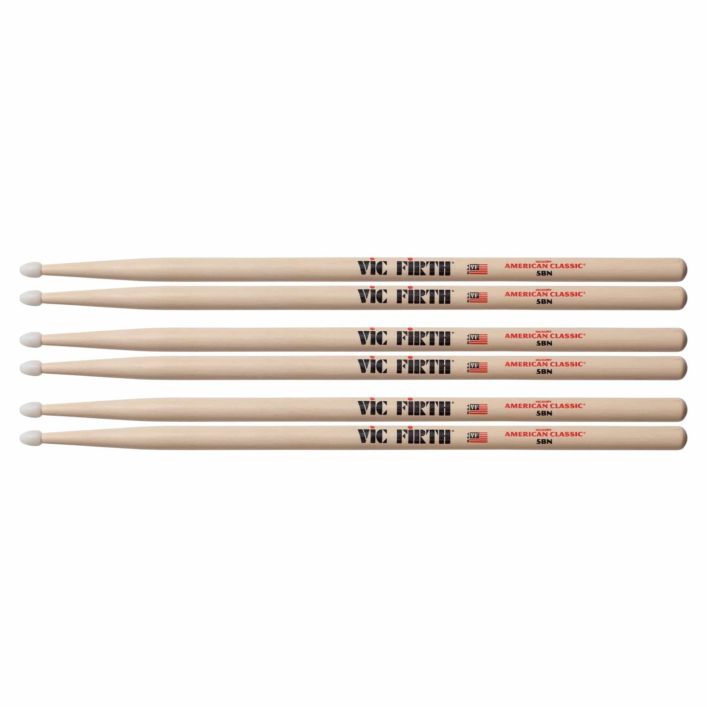 Vic Firth American Classic 5B Nylon Tip Drum Sticks (3 Pair Bundle) Drums and Percussion / Parts and Accessories / Drum Sticks and Mallets