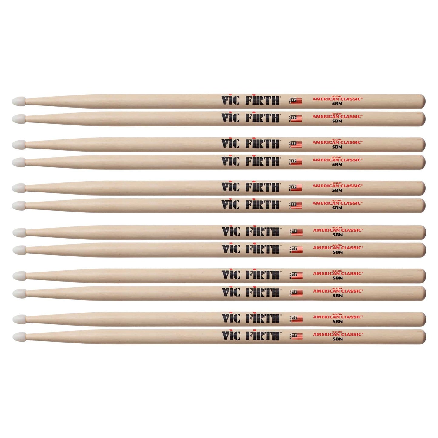 Vic Firth American Classic 5B Nylon Tip Drum Sticks (6 Pair Bundle) Drums and Percussion / Parts and Accessories / Drum Sticks and Mallets