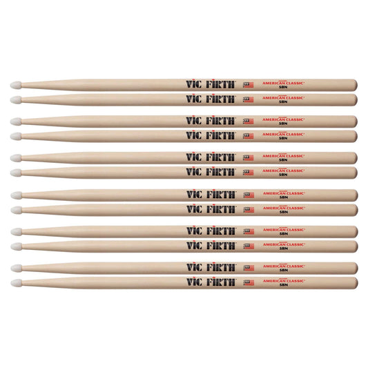 Vic Firth American Classic 5B Nylon Tip Drum Sticks (6 Pair Bundle) Drums and Percussion / Parts and Accessories / Drum Sticks and Mallets