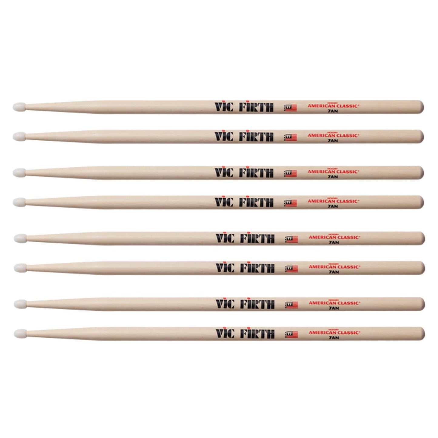 Vic Firth American Classic 7A Nylon Tip Drum Sticks (3 Pair Bundle + 1 Free) Drums and Percussion / Parts and Accessories / Drum Sticks and Mallets