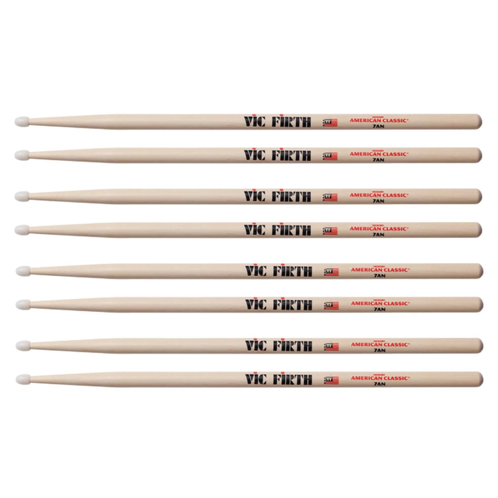 Vic Firth American Classic 7A Nylon Tip Drum Sticks (3 Pair Bundle + 1 Free) Drums and Percussion / Parts and Accessories / Drum Sticks and Mallets