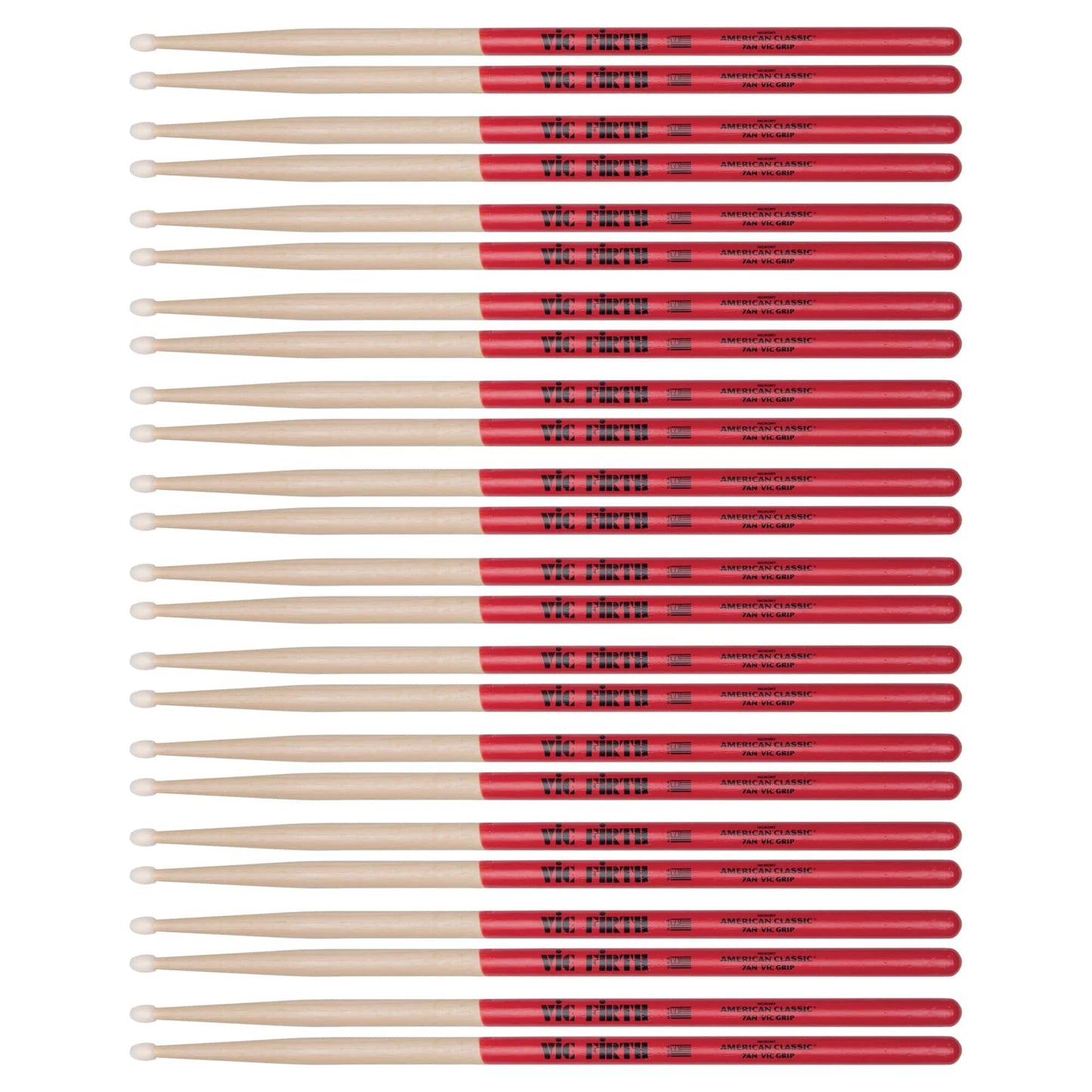 Vic Firth American Classic 7A Vic Grip Nylon Tip Drum Sticks (12 Pair Bundle) Drums and Percussion / Parts and Accessories / Drum Sticks and Mallets