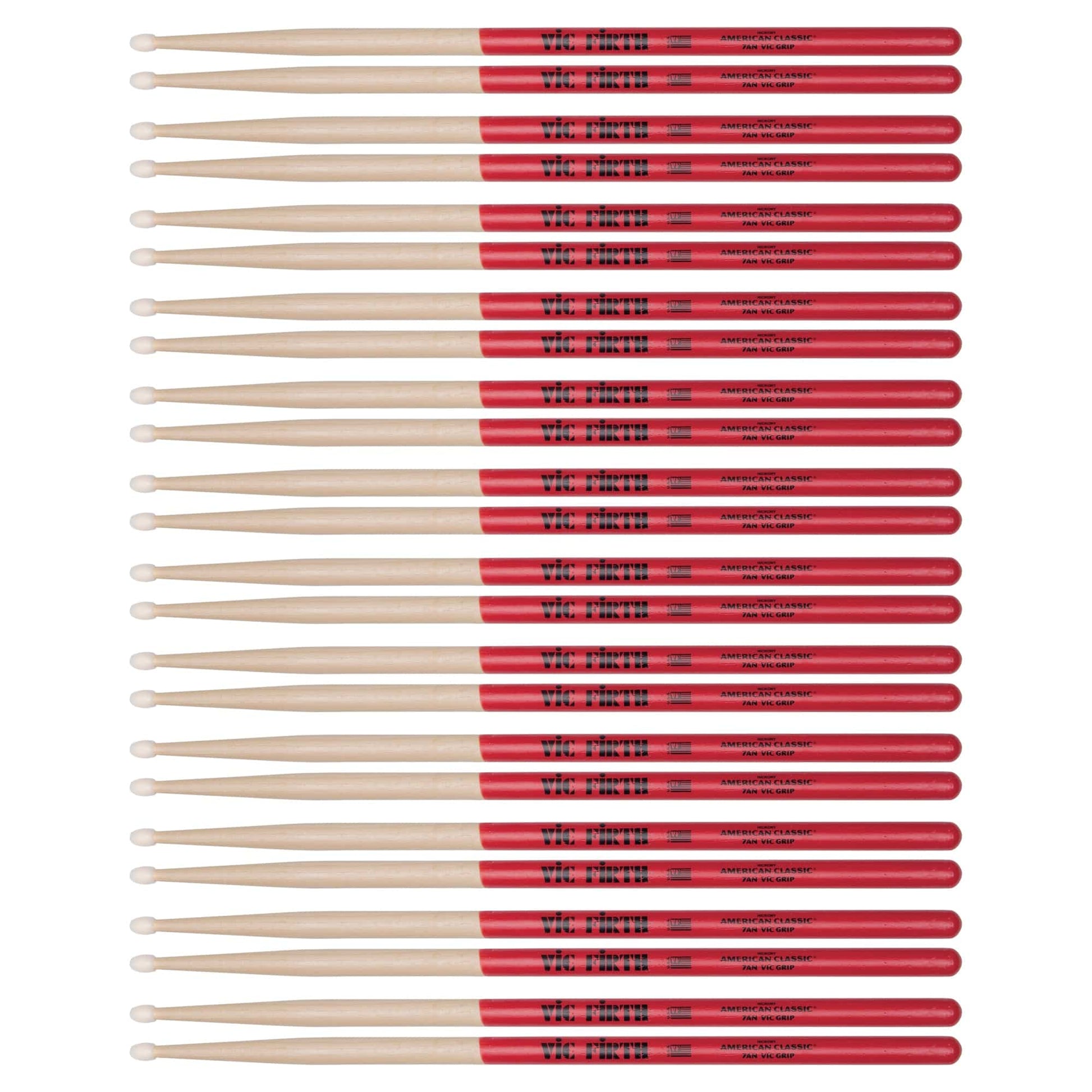 Vic Firth American Classic 7A Vic Grip Nylon Tip Drum Sticks (12 Pair Bundle) Drums and Percussion / Parts and Accessories / Drum Sticks and Mallets
