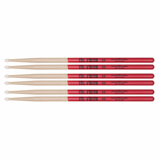 Vic Firth American Classic 7A Vic Grip Nylon Tip Drum Sticks (3 Pair Bundle) Drums and Percussion / Parts and Accessories / Drum Sticks and Mallets