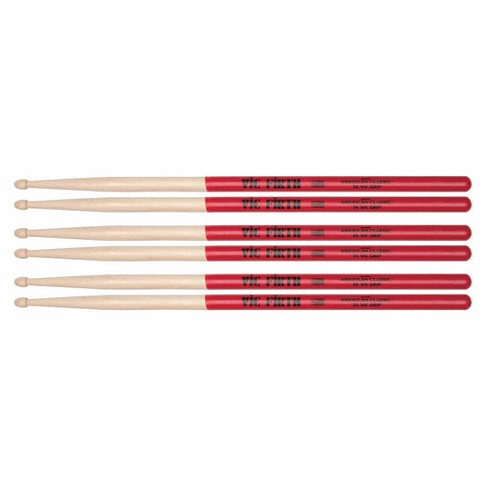 Vic Firth American Classic 7A Vic Grip Wood Tip Drum Sticks (3 Pair Bundle) Drums and Percussion / Parts and Accessories / Drum Sticks and Mallets