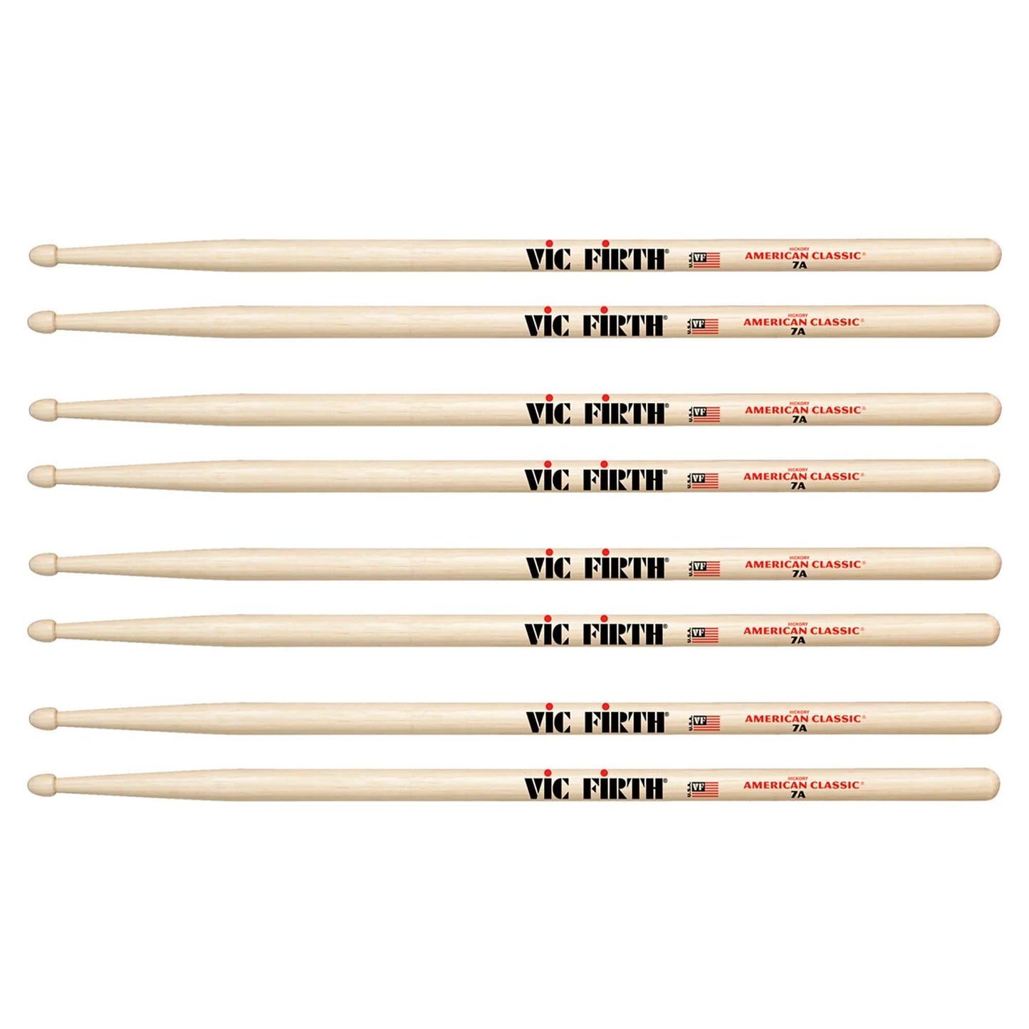Vic Firth American Classic 7A Wood Tip Drum Sticks (3 Pair Bundle + 1 Free) Drums and Percussion / Parts and Accessories / Drum Sticks and Mallets