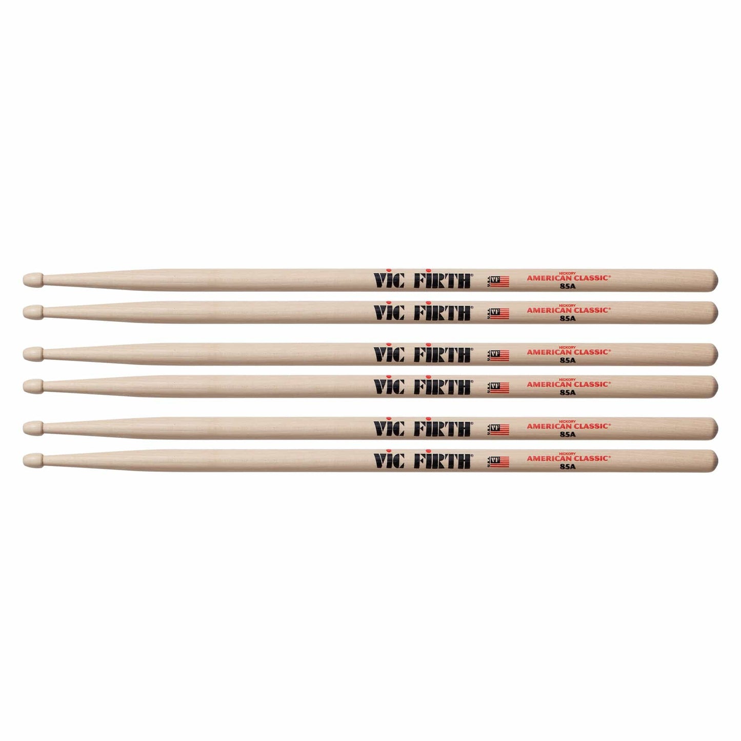 Vic Firth American Classic 85A Wood Tip Drum Sticks (3 Pair Bundle) Drums and Percussion / Parts and Accessories / Drum Sticks and Mallets
