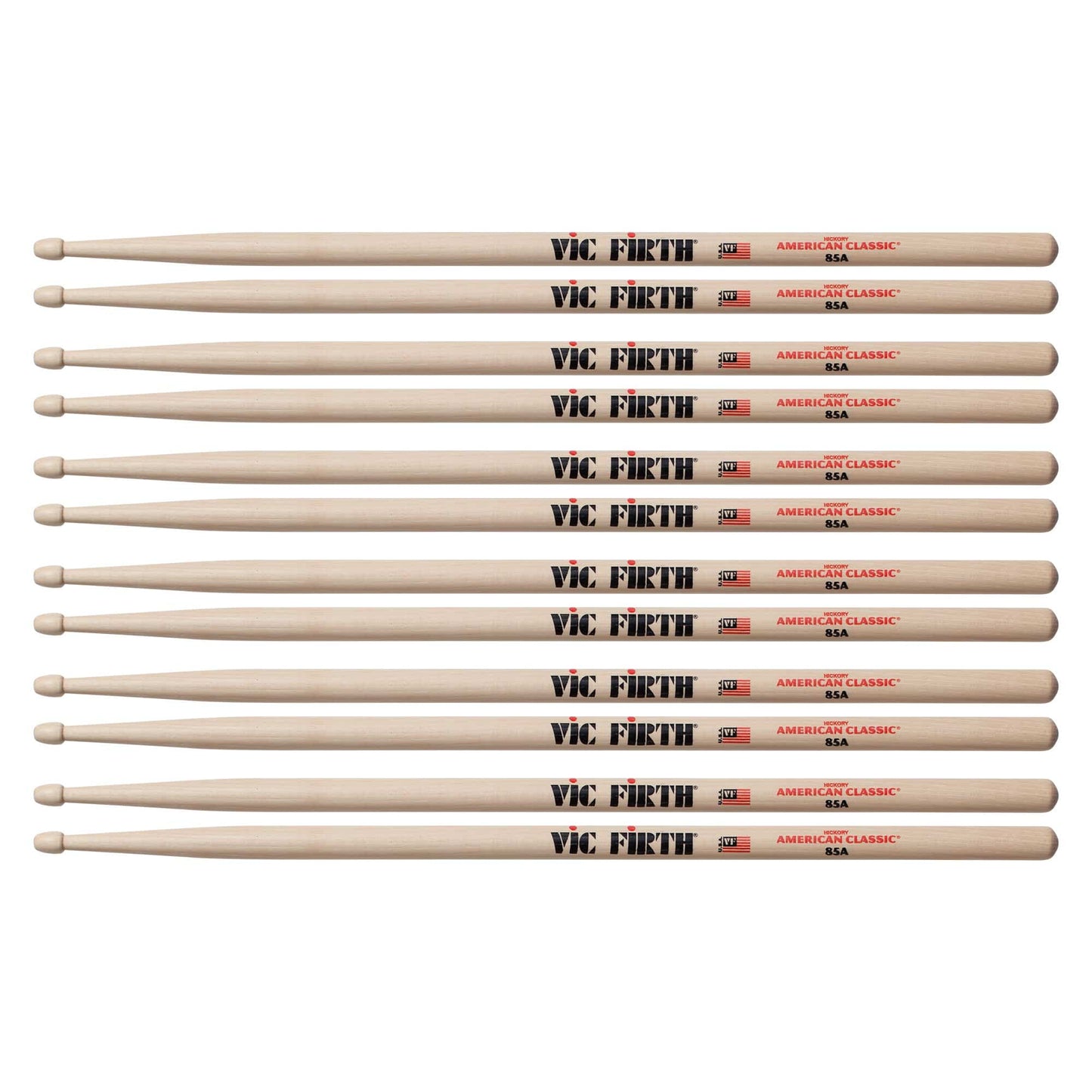 Vic Firth American Classic 85A Wood Tip Drum Sticks (6 Pair Bundle) Drums and Percussion / Parts and Accessories / Drum Sticks and Mallets