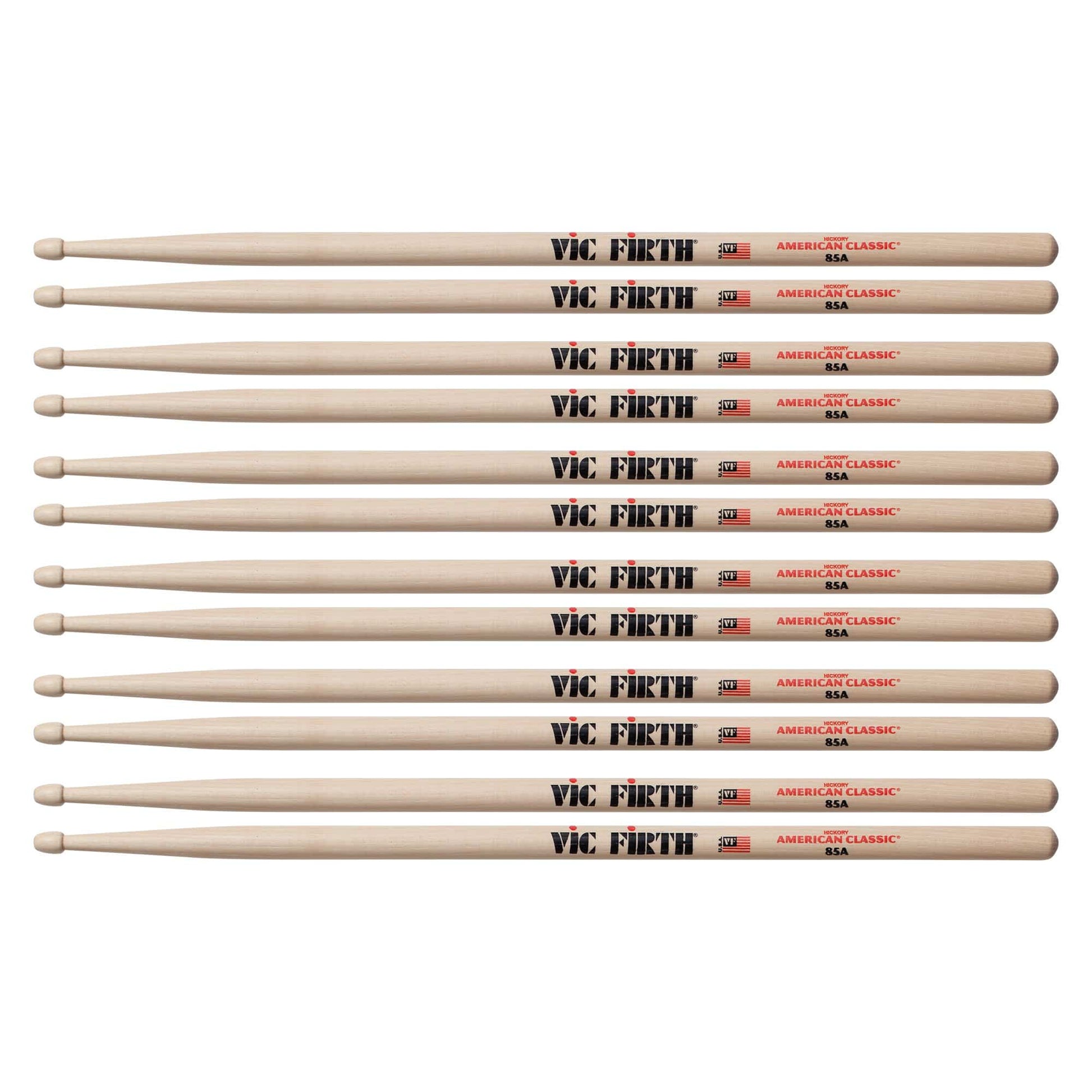 Vic Firth American Classic 85A Wood Tip Drum Sticks (6 Pair Bundle) Drums and Percussion / Parts and Accessories / Drum Sticks and Mallets