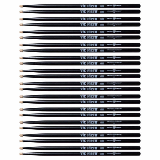 Vic Firth American Classic Black 5A Wood Tip Drum Sticks (12 Pair Bundle) Drums and Percussion / Parts and Accessories / Drum Sticks and Mallets