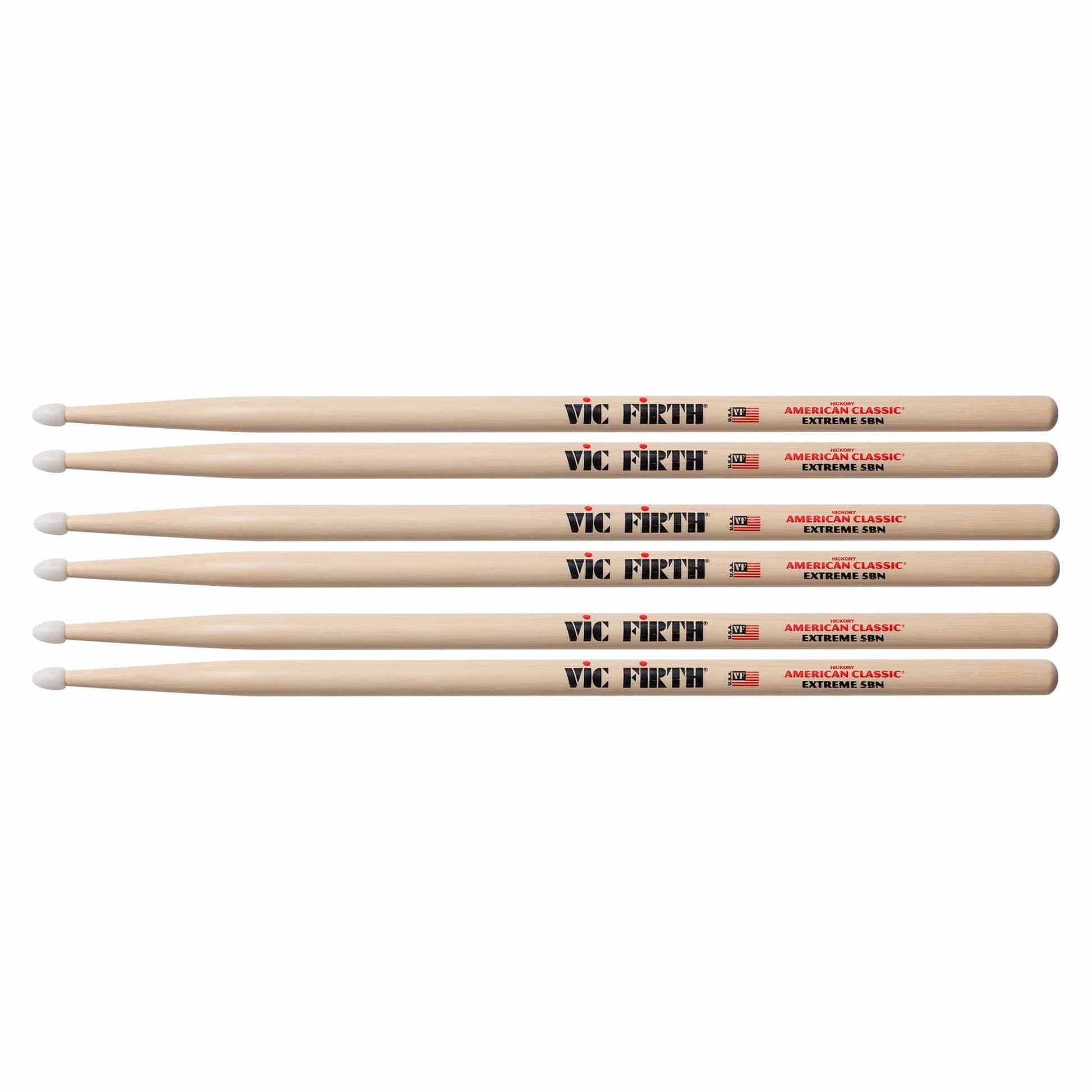 Vic Firth American Classic Extreme 5B Nylon Tip Drum Sticks (3 Pair Bundle) Drums and Percussion / Parts and Accessories / Drum Sticks and Mallets