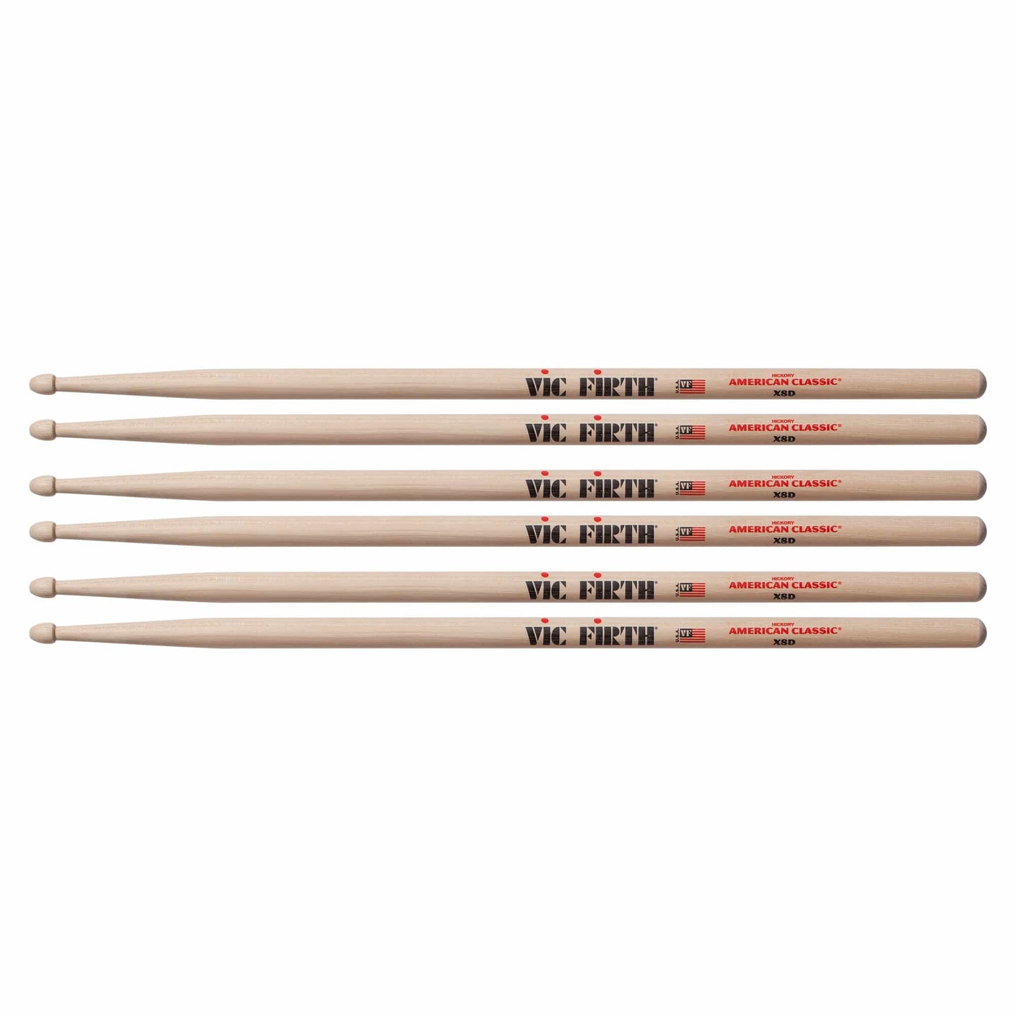Vic Firth American Classic Extreme 8D Wood Tip Drum Sticks (3 Pair Bundle) Drums and Percussion / Parts and Accessories / Drum Sticks and Mallets