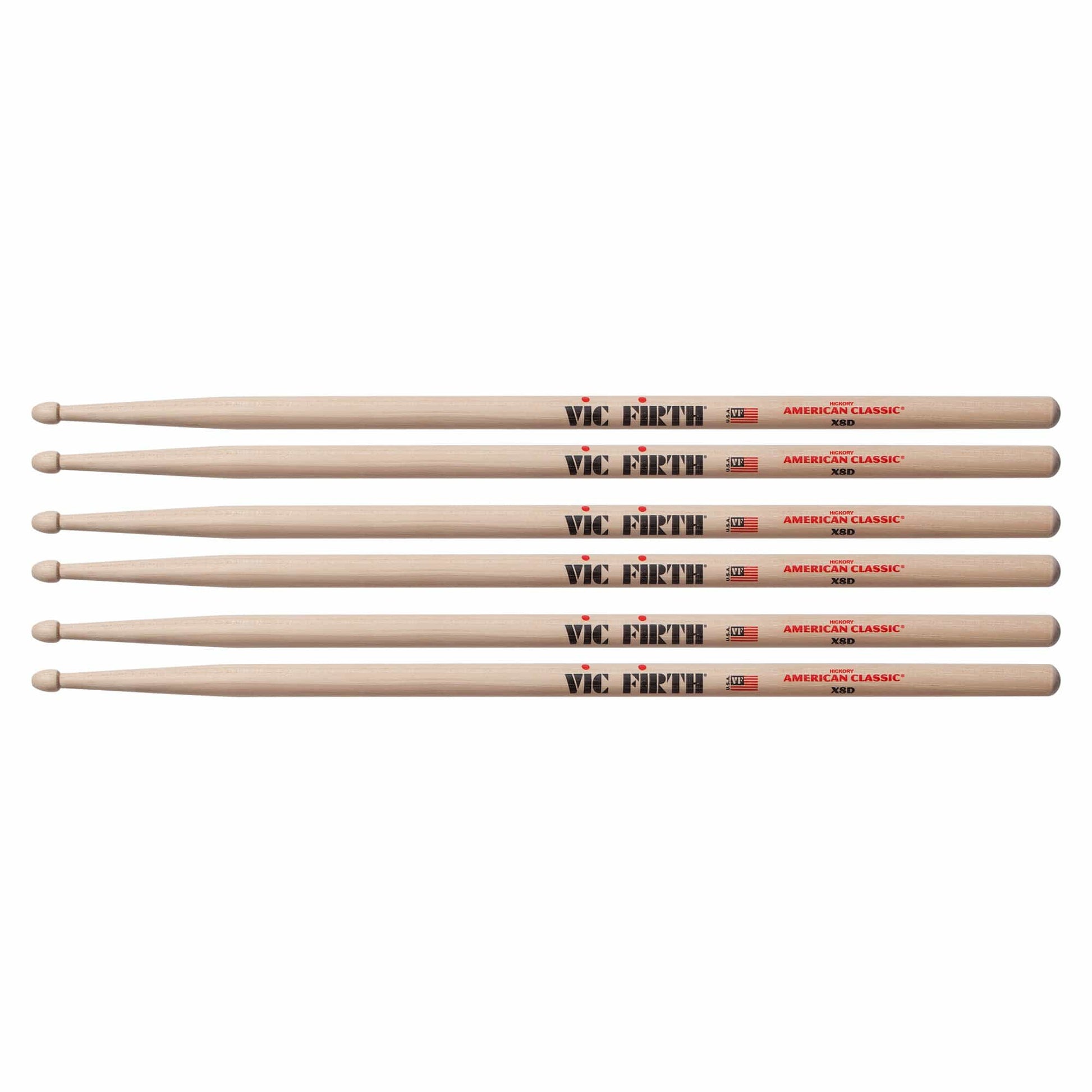 Vic Firth American Classic Extreme 8D Wood Tip Drum Sticks (3 Pair Bundle) Drums and Percussion / Parts and Accessories / Drum Sticks and Mallets