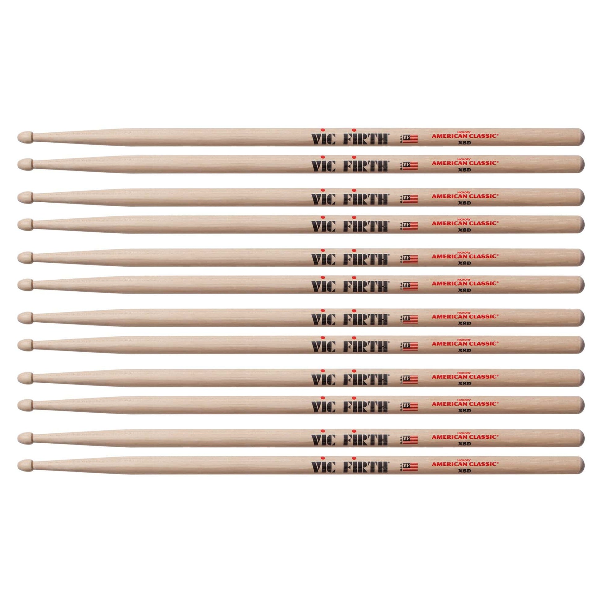 Vic Firth American Classic Extreme 8D Wood Tip Drum Sticks (6 Pair Bundle) Drums and Percussion / Parts and Accessories / Drum Sticks and Mallets
