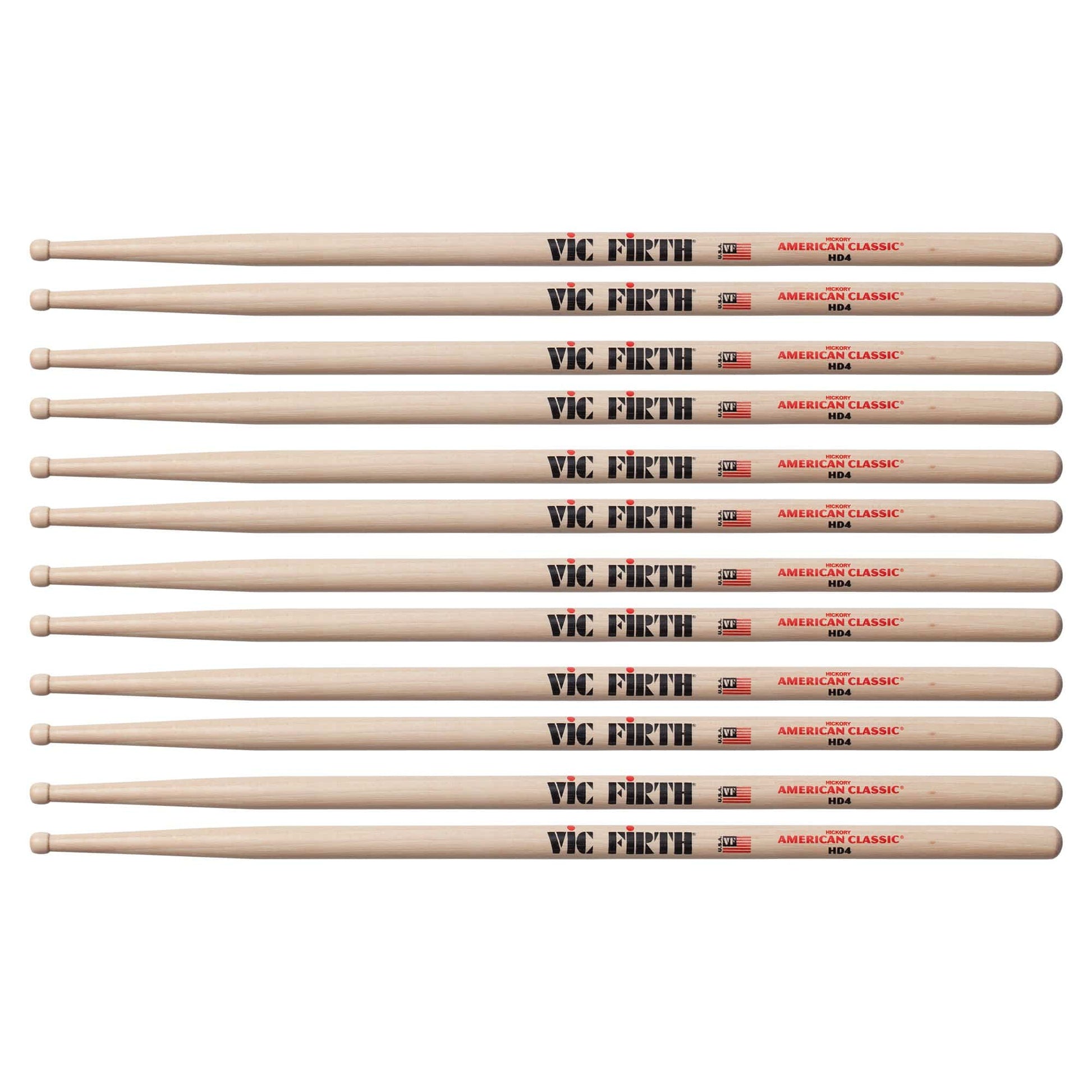 Vic Firth American Classic HD4 Wood Tip Drum Sticks (6 Pair Bundle) Drums and Percussion / Parts and Accessories / Drum Sticks and Mallets