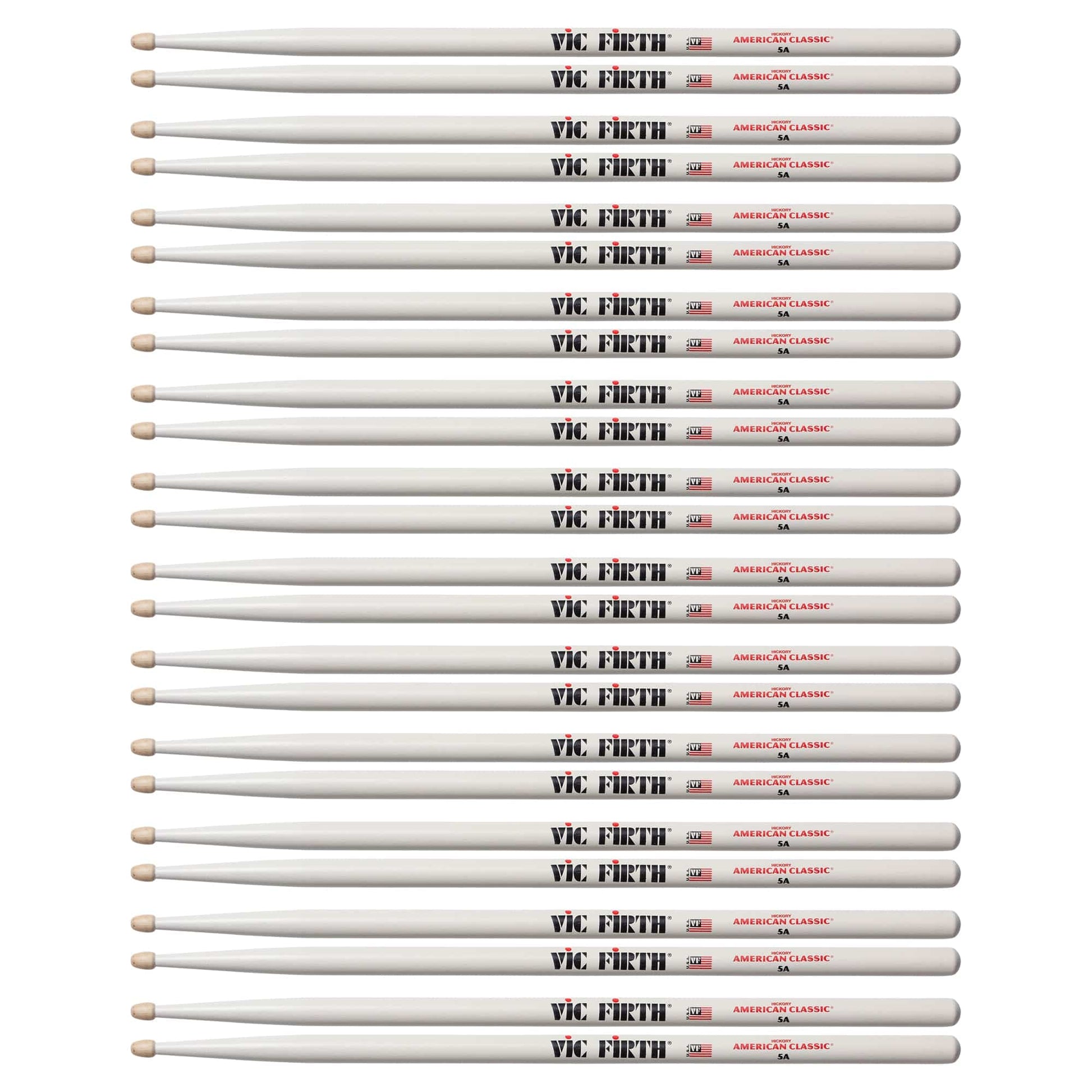 Vic Firth American Classic White 5A Wood Tip Drum Sticks (12 Pair Bundle) Drums and Percussion / Parts and Accessories / Drum Sticks and Mallets