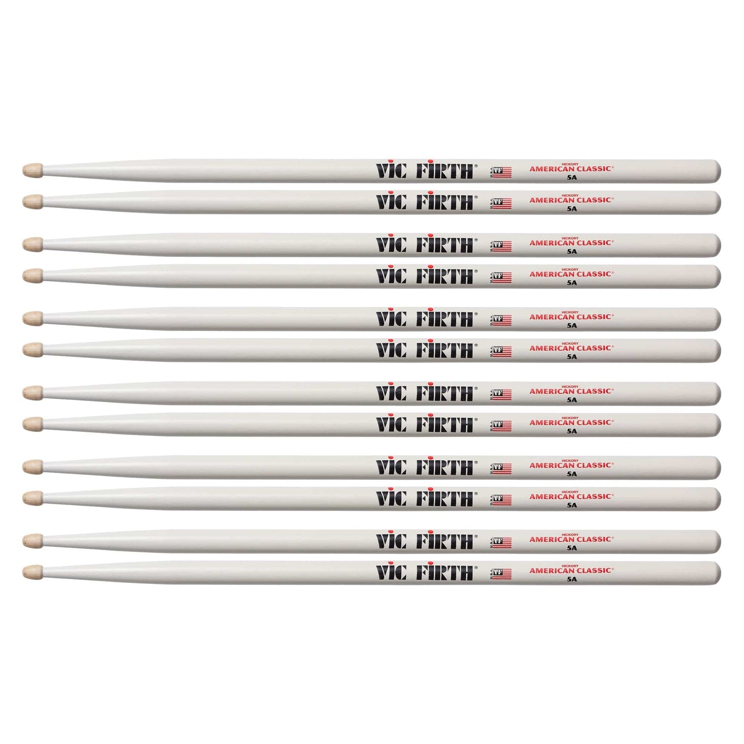 Vic Firth American Classic White 5A Wood Tip Drum Sticks (6 Pair Bundle) Drums and Percussion / Parts and Accessories / Drum Sticks and Mallets