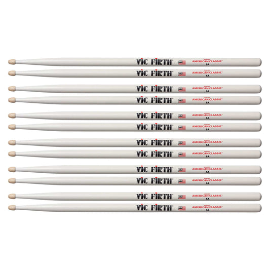 Vic Firth American Classic White 5A Wood Tip Drum Sticks (6 Pair Bundle) Drums and Percussion / Parts and Accessories / Drum Sticks and Mallets