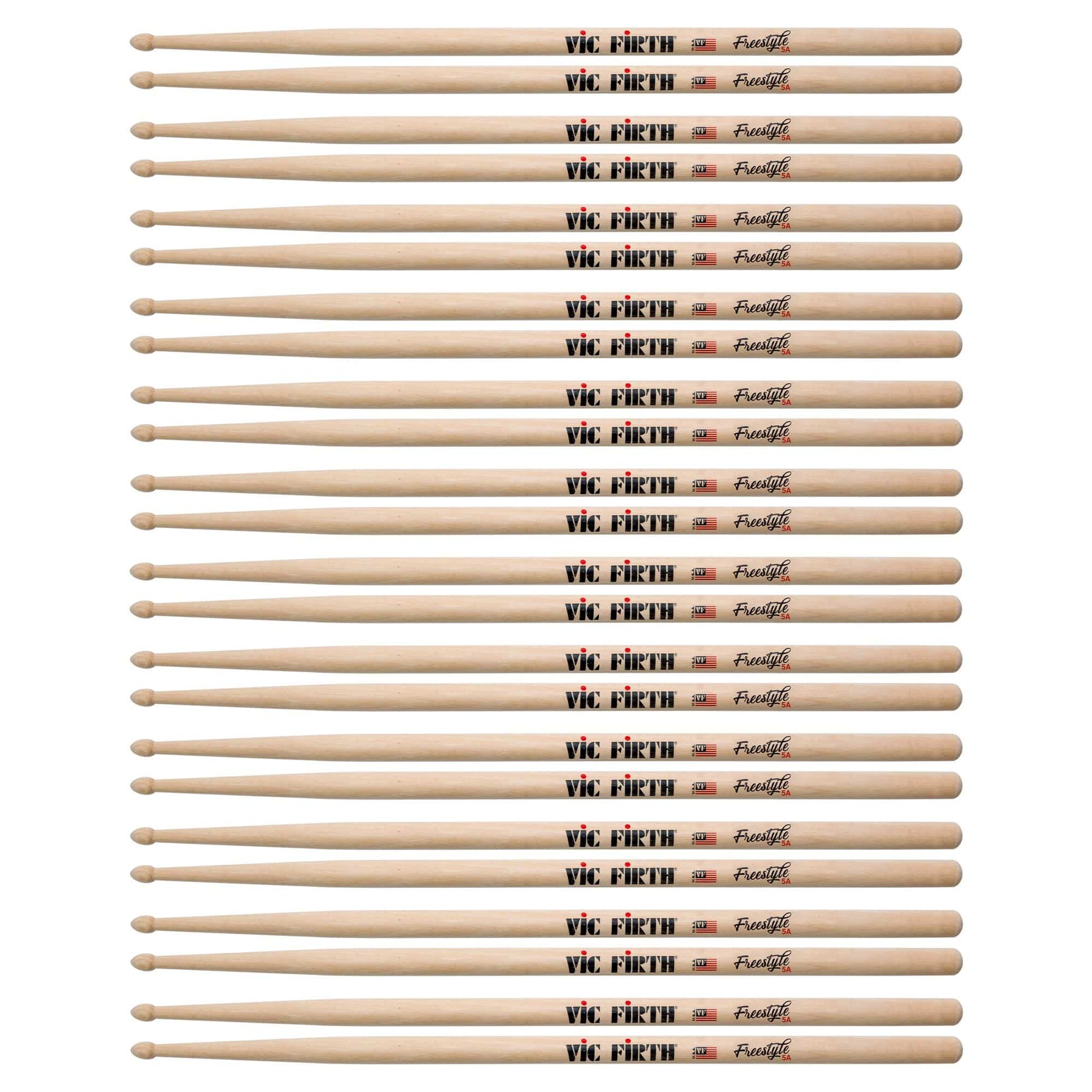 Vic Firth American Concept Freestyle 5A Wood Tip Drum Sticks (12 Pair Bundle) Drums and Percussion / Parts and Accessories / Drum Sticks and Mallets