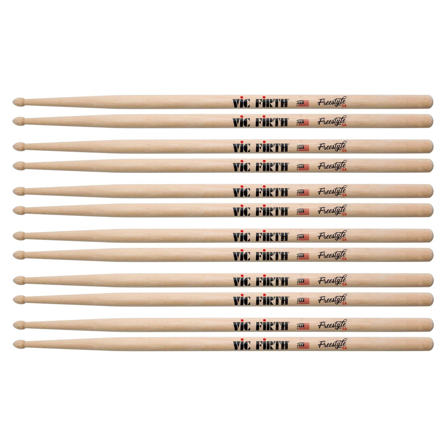 Vic Firth American Concept Freestyle 5A Wood Tip Drum Sticks (6 Pair Bundle) Drums and Percussion / Parts and Accessories / Drum Sticks and Mallets