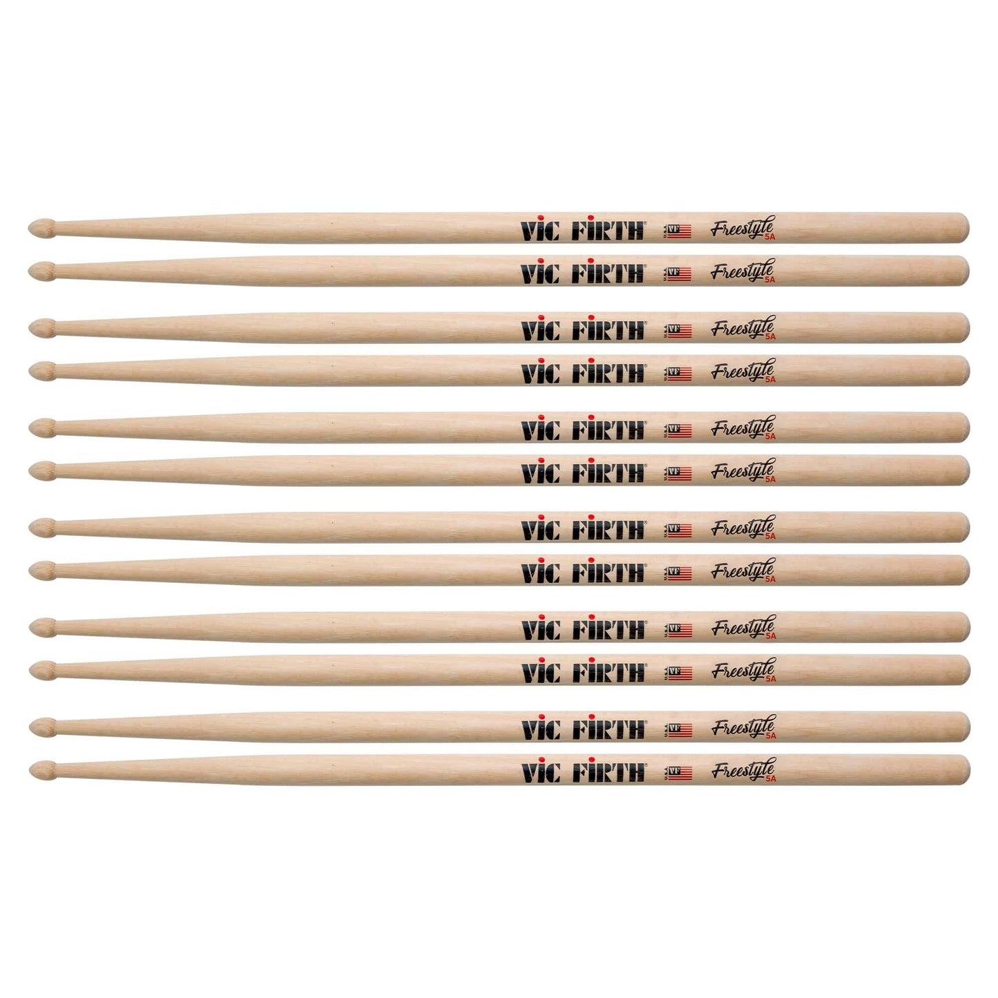 Vic Firth American Concept Freestyle 5A Wood Tip Drum Sticks (6 Pair Bundle) Drums and Percussion / Parts and Accessories / Drum Sticks and Mallets