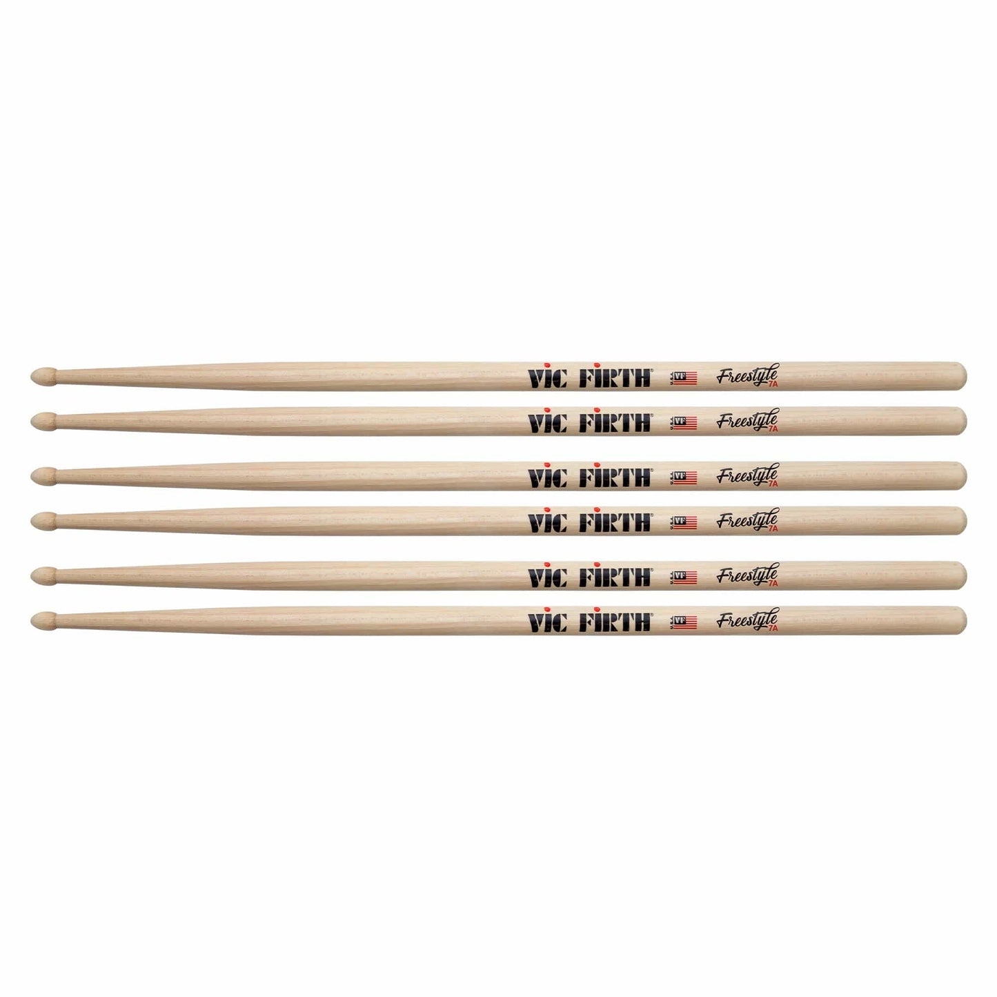 Vic Firth American Concept Freestyle 7A Wood Tip Drum Sticks (3 Pair Bundle) Drums and Percussion / Parts and Accessories / Drum Sticks and Mallets