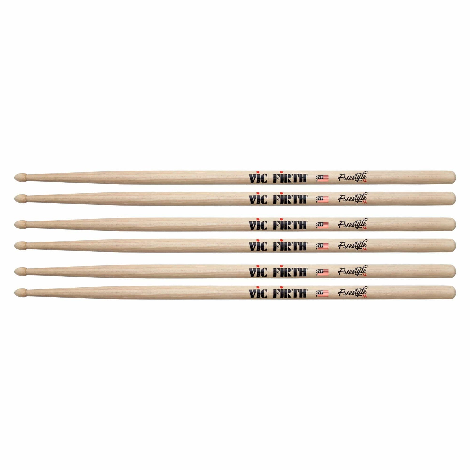 Vic Firth American Concept Freestyle 7A Wood Tip Drum Sticks (3 Pair Bundle) Drums and Percussion / Parts and Accessories / Drum Sticks and Mallets