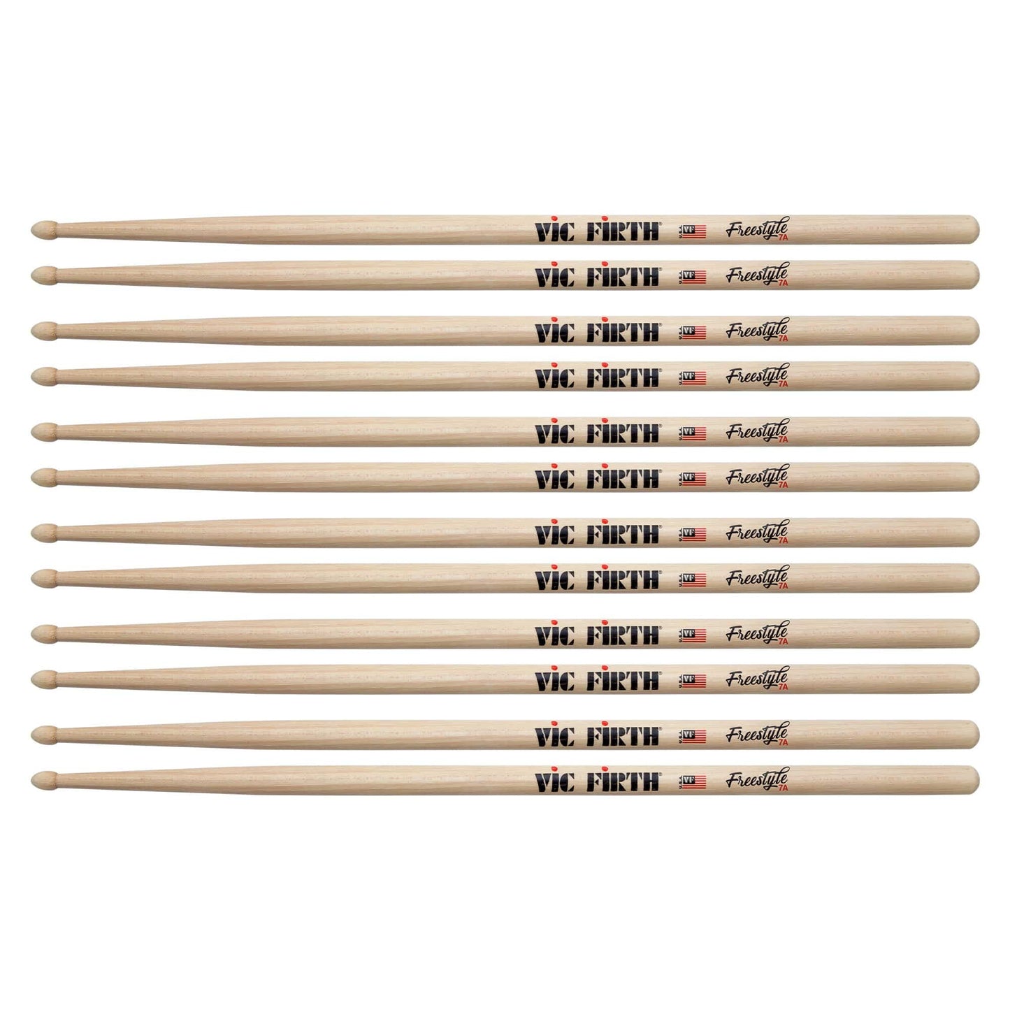 Vic Firth American Concept Freestyle 7A Wood Tip Drum Sticks (6 Pair Bundle) Drums and Percussion / Parts and Accessories / Drum Sticks and Mallets