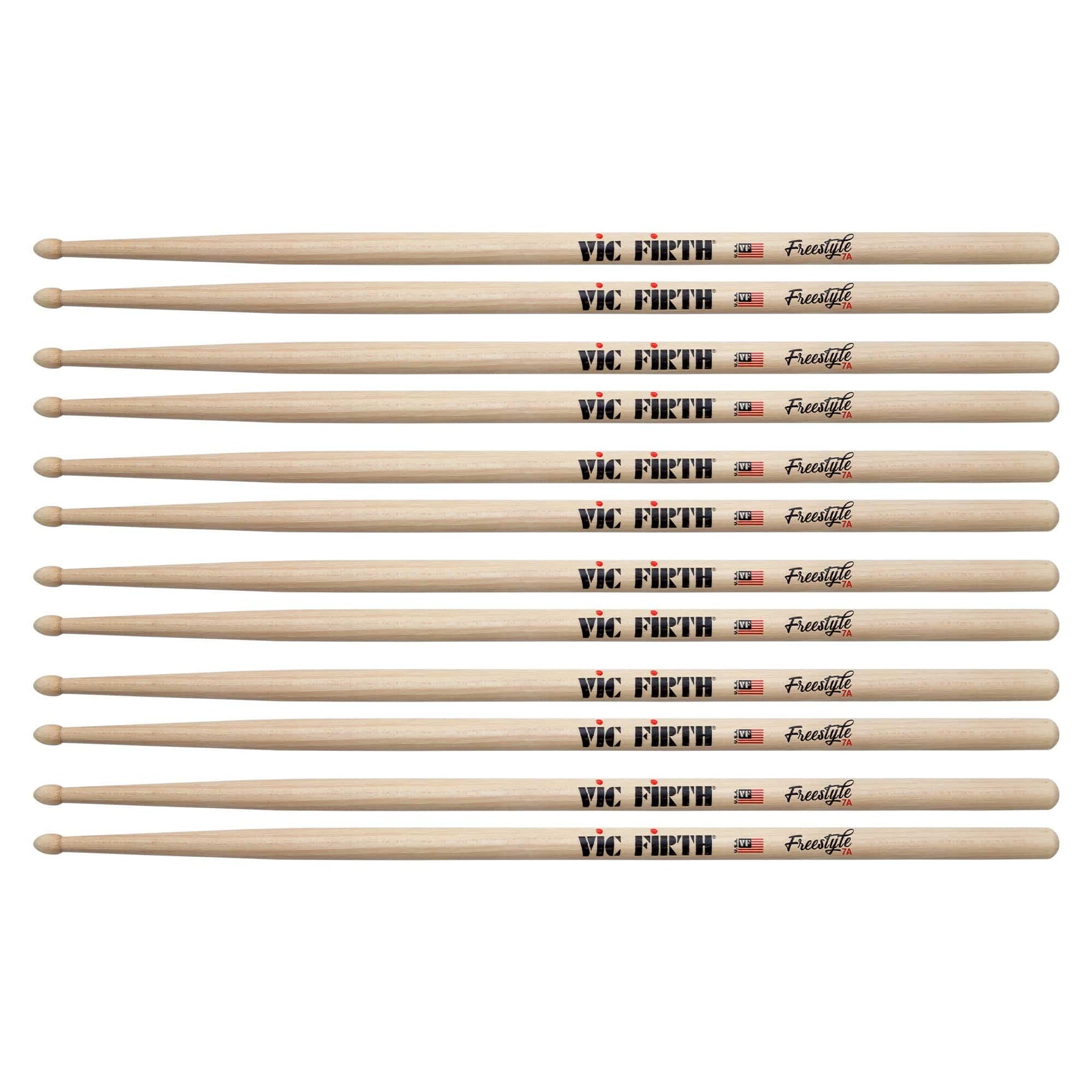 Vic Firth American Concept Freestyle 7A Wood Tip Drum Sticks (6 Pair Bundle) Drums and Percussion / Parts and Accessories / Drum Sticks and Mallets