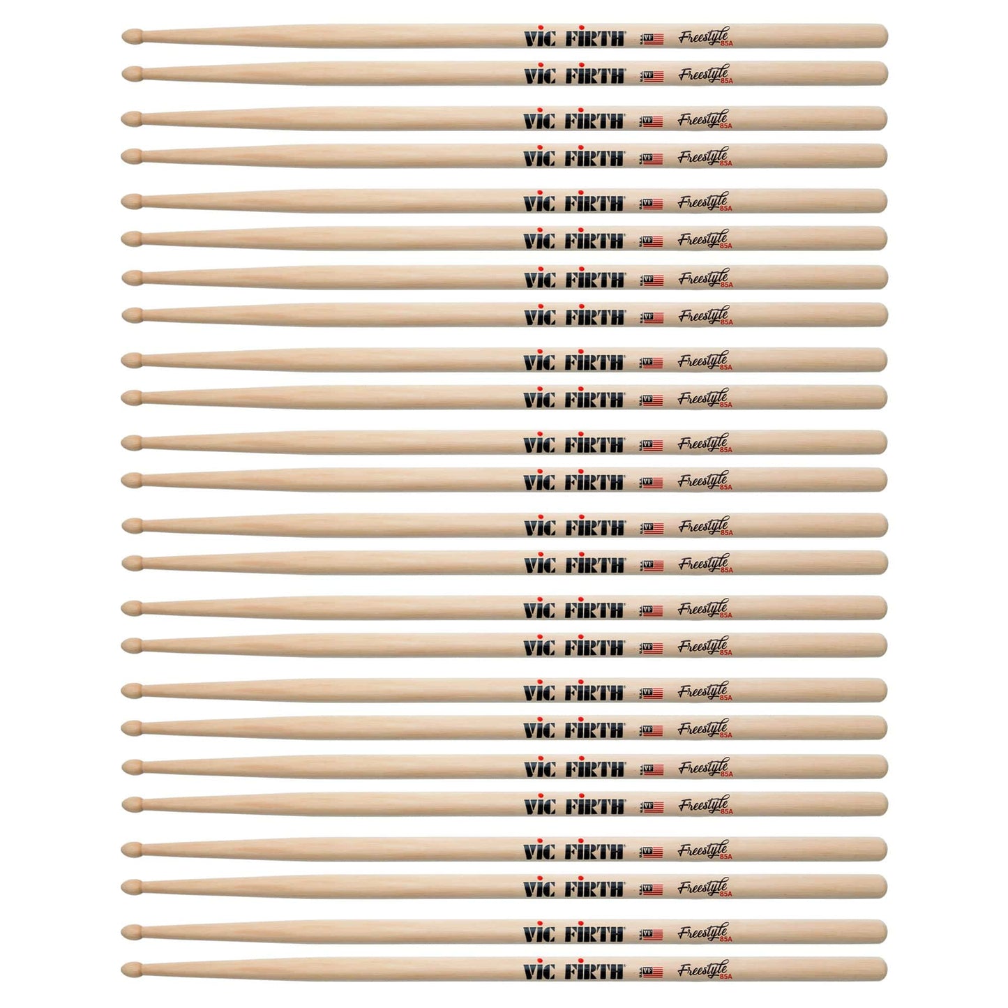Vic Firth American Concept Freestyle 85A Wood Tip Drum Sticks (12 Pair Bundle) Drums and Percussion / Parts and Accessories / Drum Sticks and Mallets