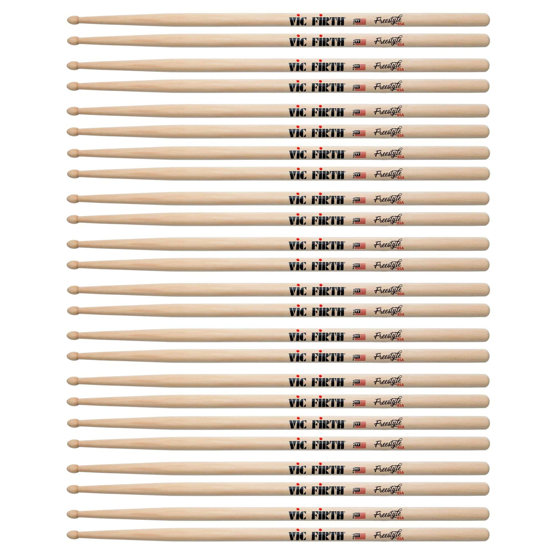 Vic Firth American Concept Freestyle 85A Wood Tip Drum Sticks (12 Pair Bundle) Drums and Percussion / Parts and Accessories / Drum Sticks and Mallets