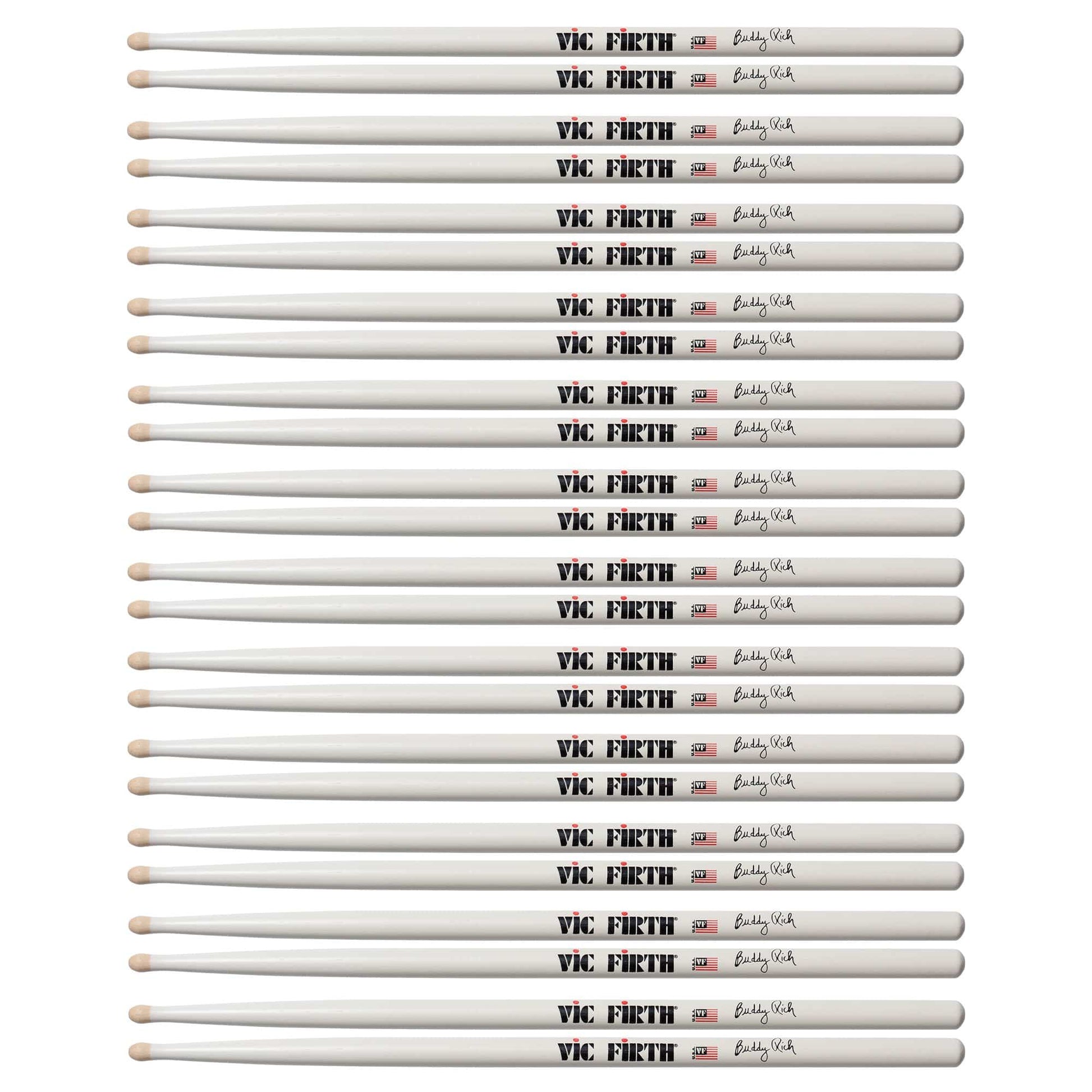 Vic Firth Buddy Rich Wood Tip Signature Drum Sticks (12 Pair Bundle) Drums and Percussion / Parts and Accessories / Drum Sticks and Mallets
