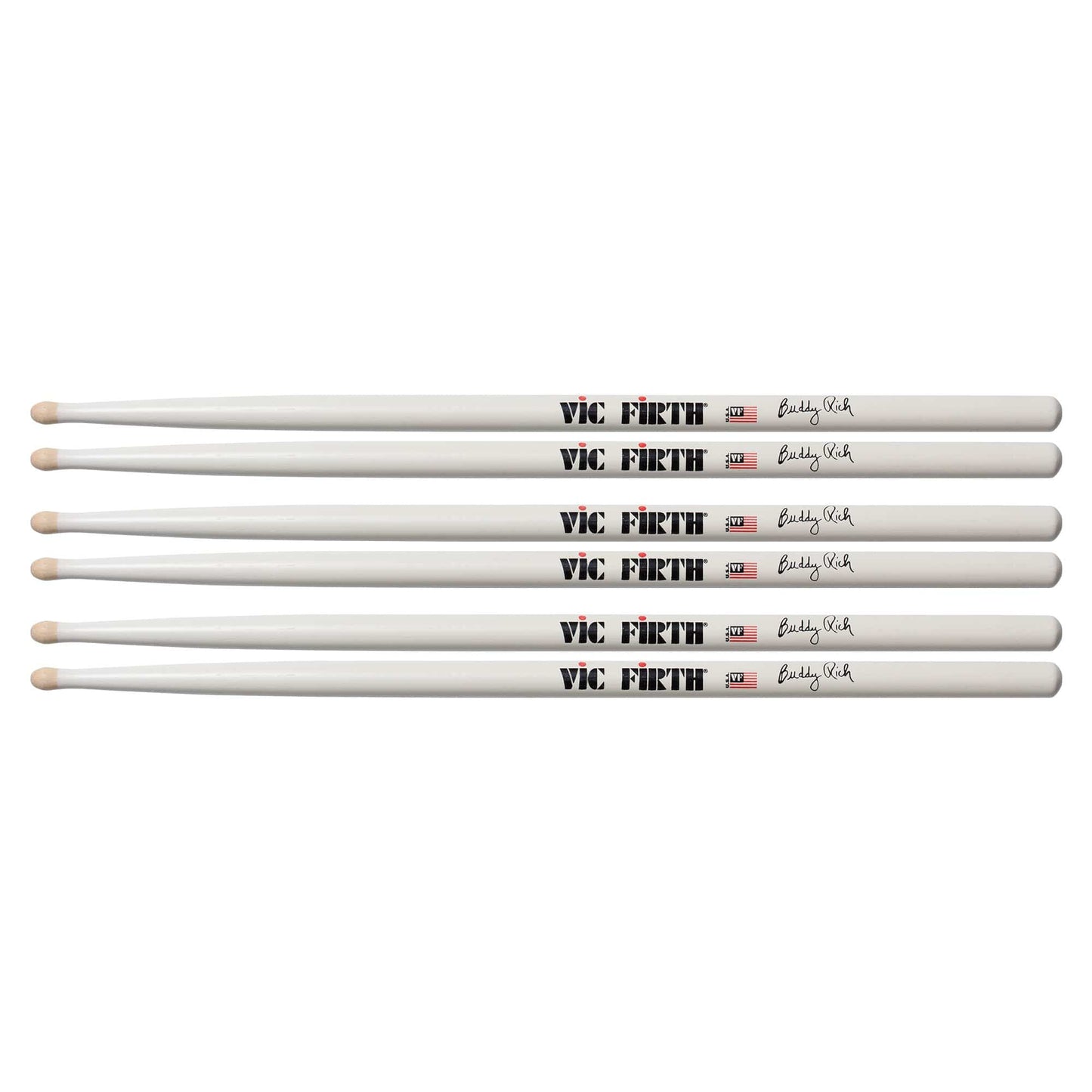 Vic Firth Buddy Rich Wood Tip Signature Drum Sticks (3 Pair Bundle) Drums and Percussion / Parts and Accessories / Drum Sticks and Mallets