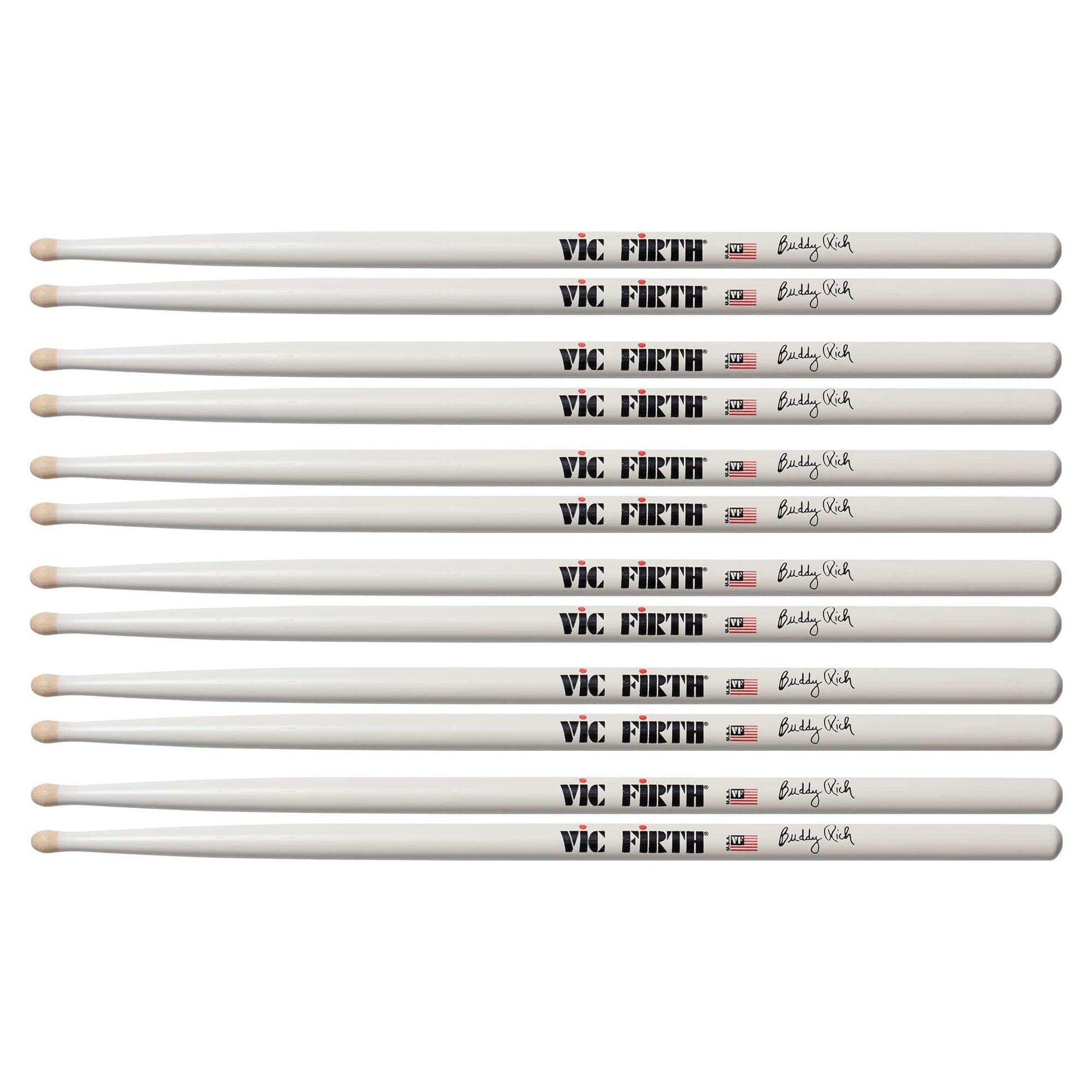 Vic Firth Buddy Rich Wood Tip Signature Drum Sticks (6 Pair Bundle) Drums and Percussion / Parts and Accessories / Drum Sticks and Mallets