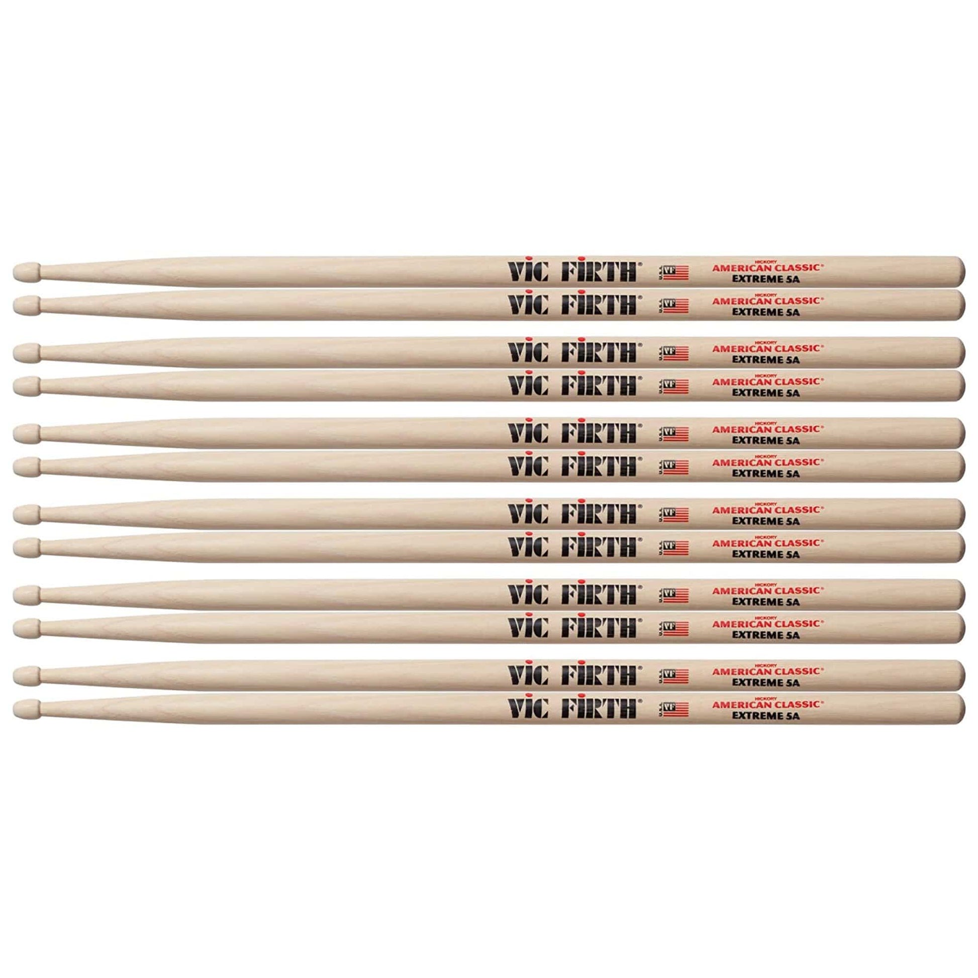 Vic Firth Extreme X5A Wood Tip Drum Sticks (6 Pair Bundle) Drums and Percussion / Parts and Accessories / Drum Sticks and Mallets