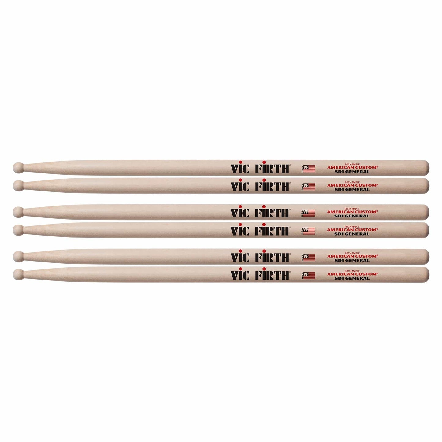 Vic Firth SD1 General Wood Tip Drum Sticks (3 Pair Bundle) Drums and Percussion / Parts and Accessories / Drum Sticks and Mallets