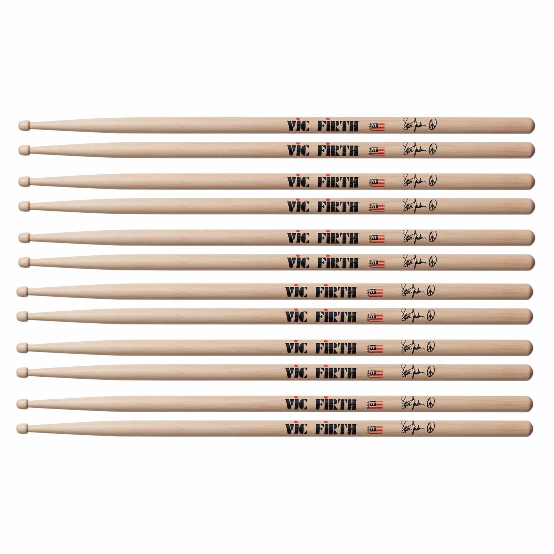 Vic Firth Steve Jordan Signature Drum Sticks (6 Pair Bundle) Drums and Percussion / Parts and Accessories / Drum Sticks and Mallets