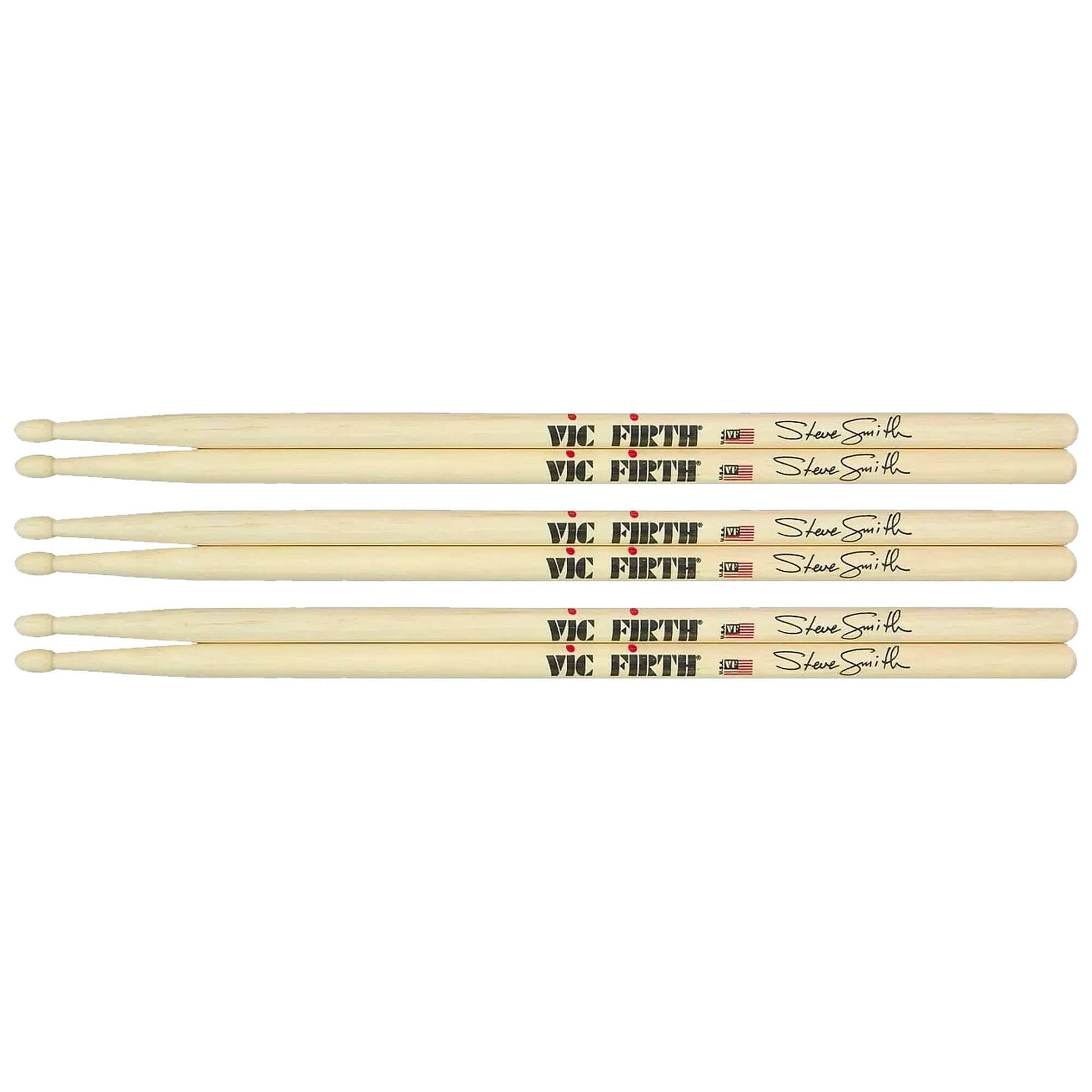 Vic Firth Steve Smith Signature Drum Sticks (3 Pair Bundle) Drums and Percussion / Parts and Accessories / Drum Sticks and Mallets