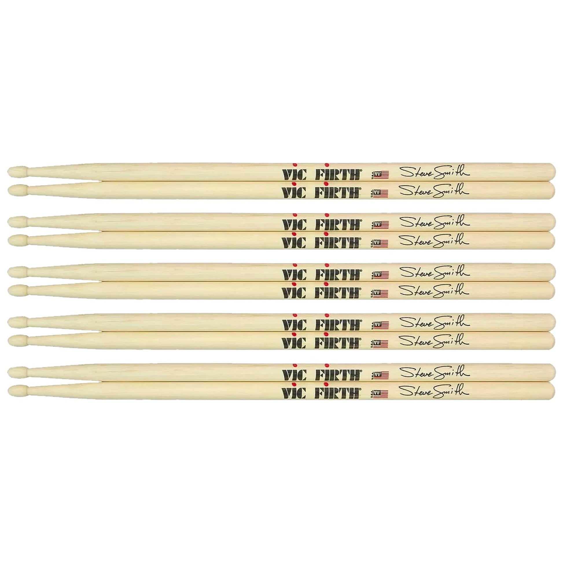 Vic Firth Steve Smith Signature Drum Sticks (5 Pair Bundle) Drums and Percussion / Parts and Accessories / Drum Sticks and Mallets